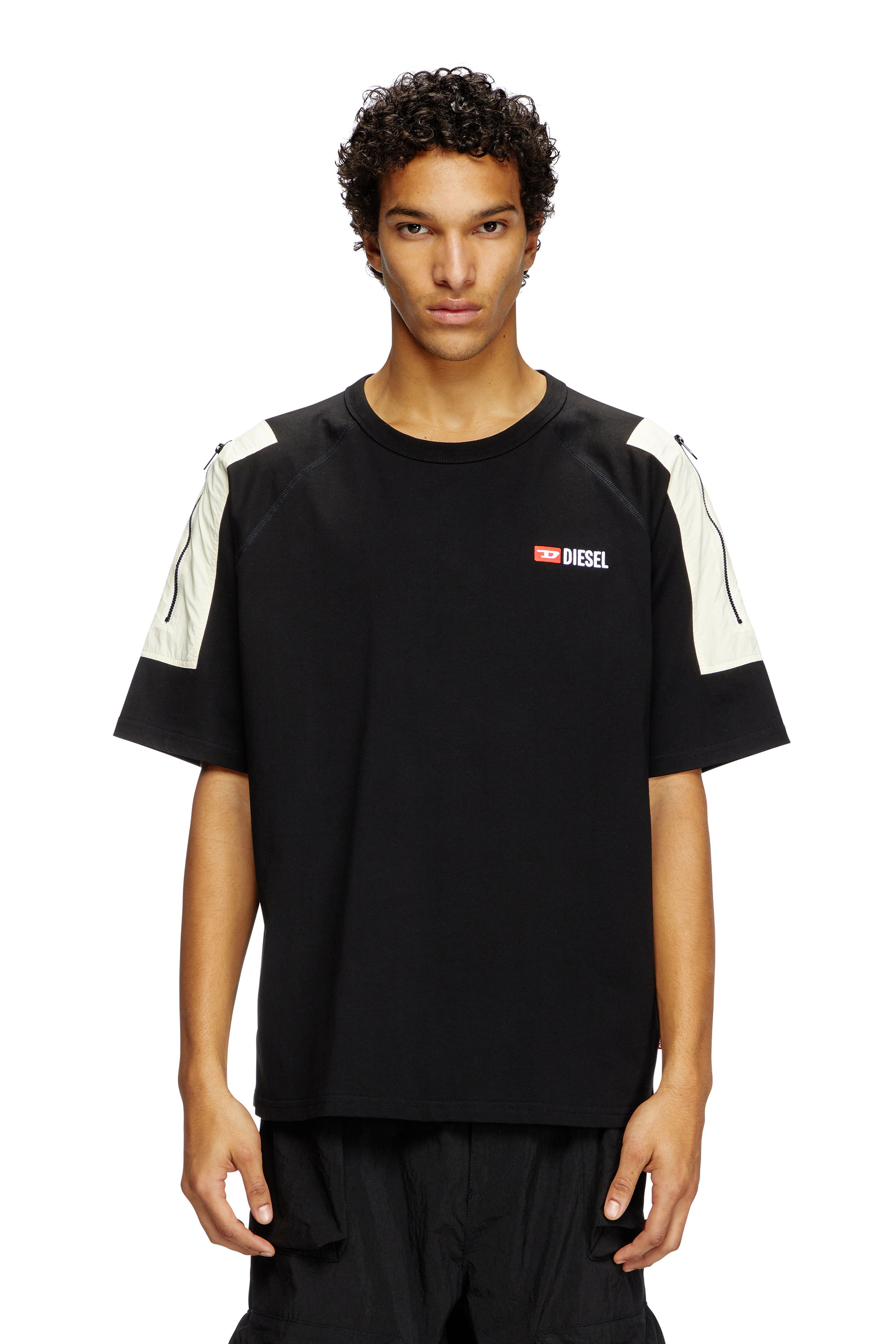 Diesel - T-FAUSTY, Man's T-shirt with patch pocket detail in Black - 1