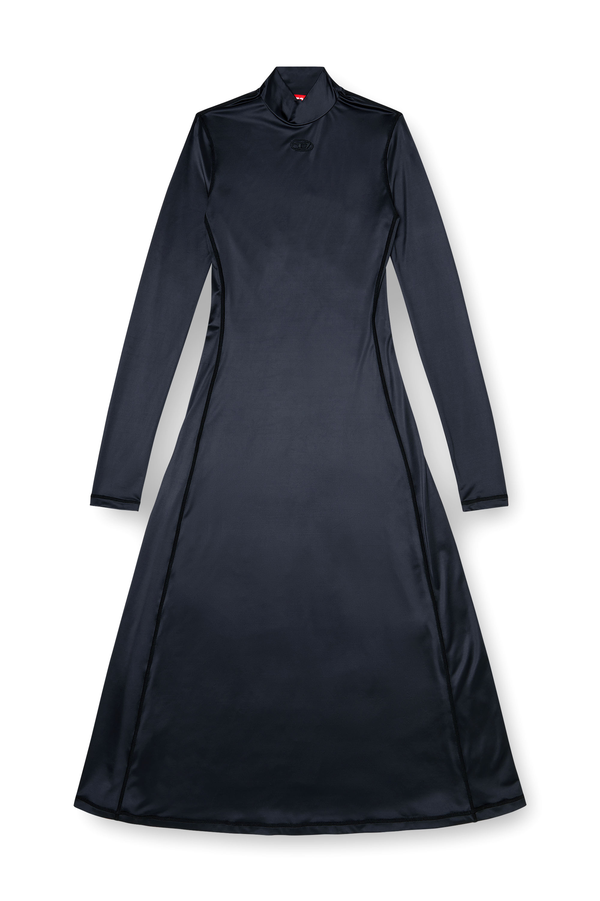 Diesel - D-UNGO, Woman's Fluid midi dress with turtle neck in Black - 2