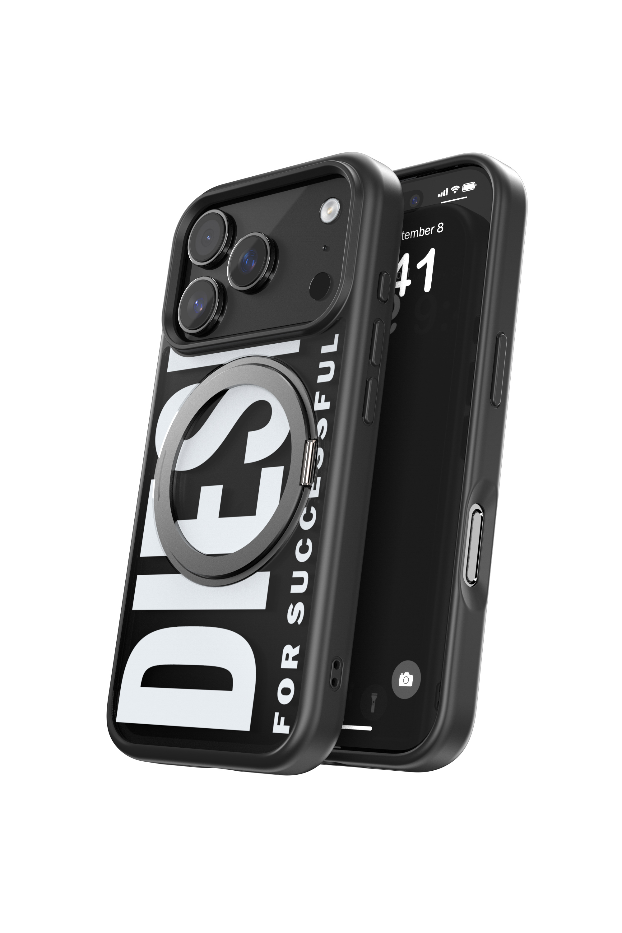 Diesel - 60405 RING STAND CASE, Unisex's Ringstand-Magsafe case for iPhone 17 Pro in Black - 3