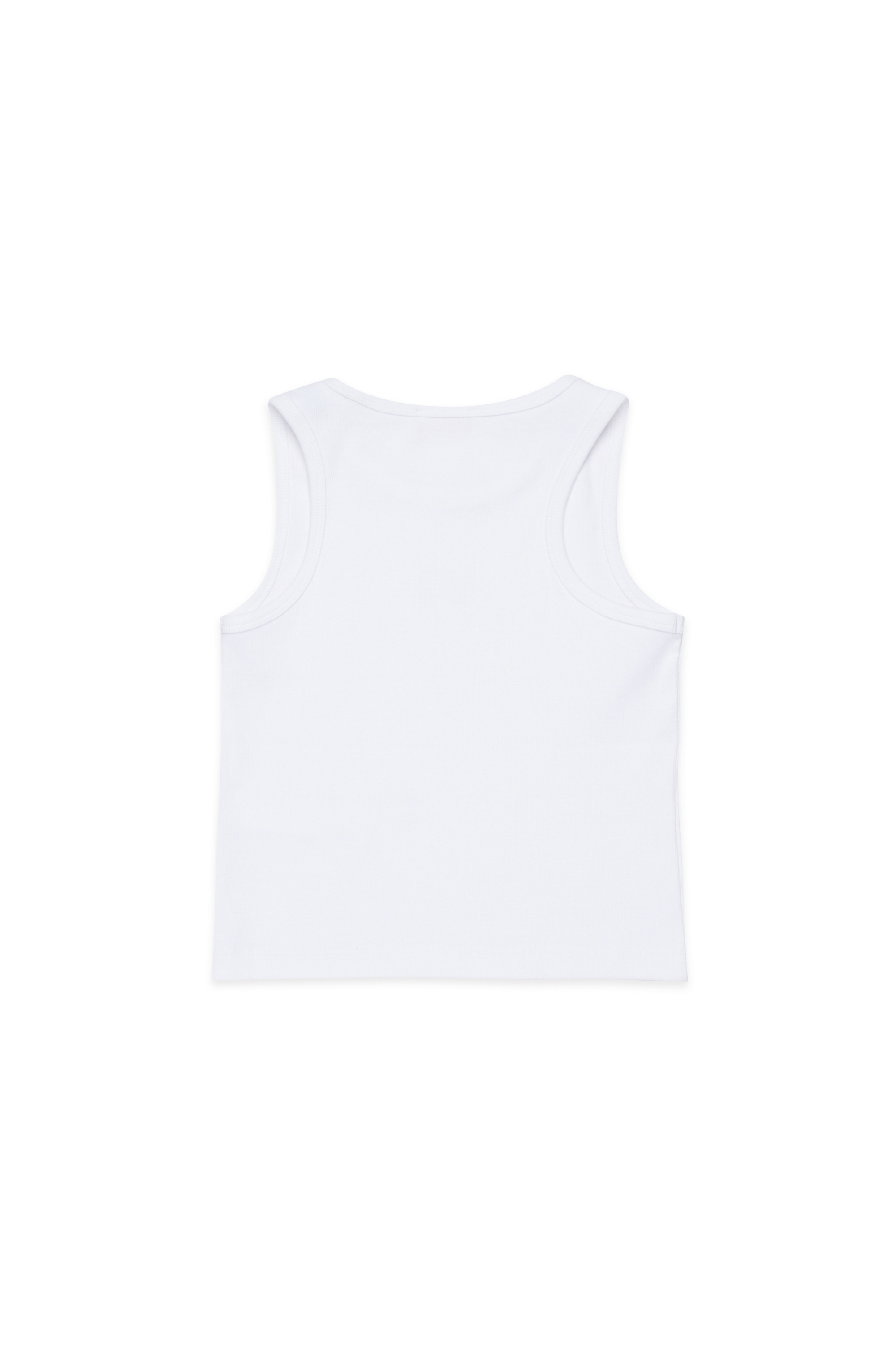 Diesel - TPACI, Woman's Ribbed cotton tank top with patch in White - 2