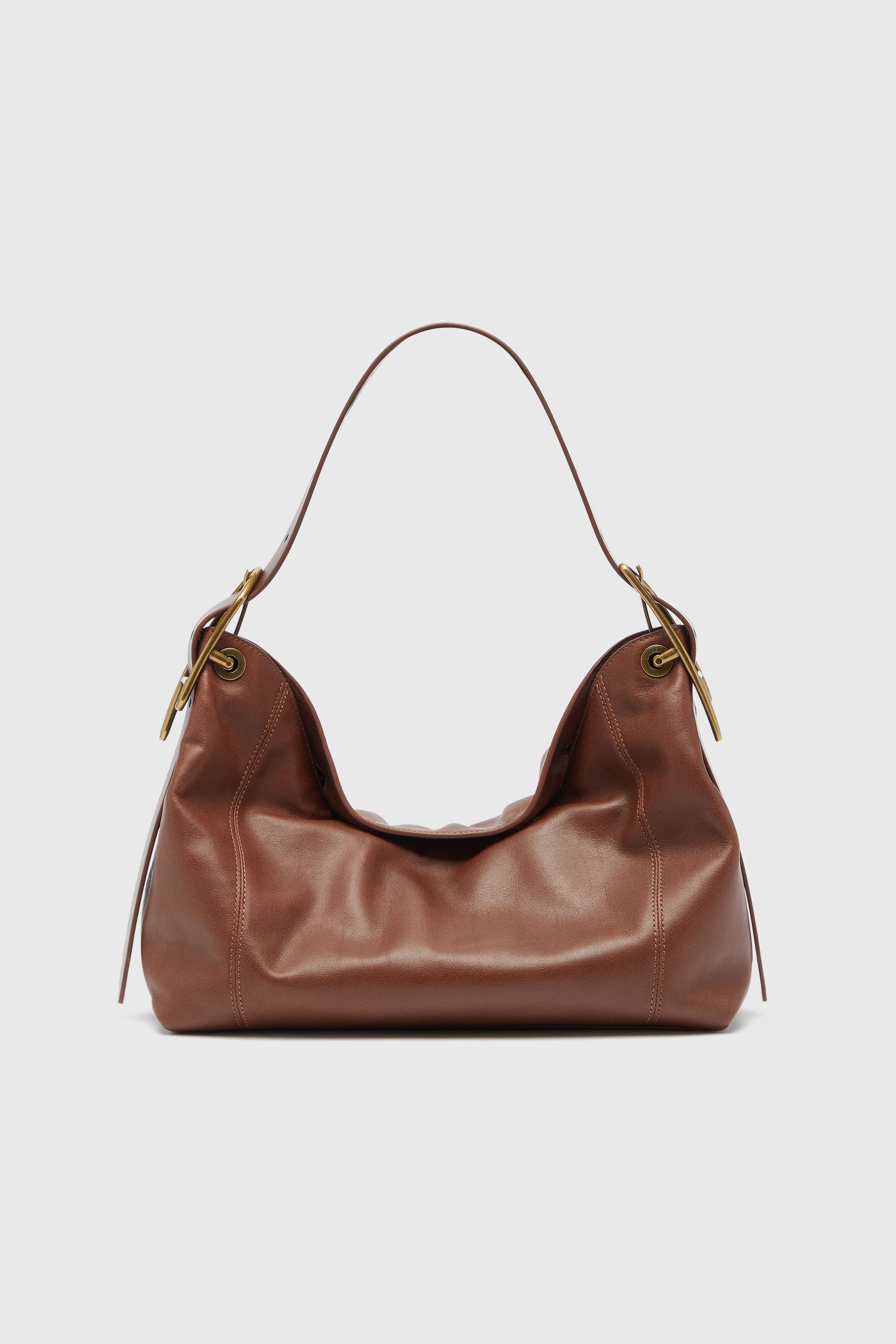 Diesel - D-LINE HOBO S, Woman's D-Line-Shoulder bag in leather in Dark Brown - 1