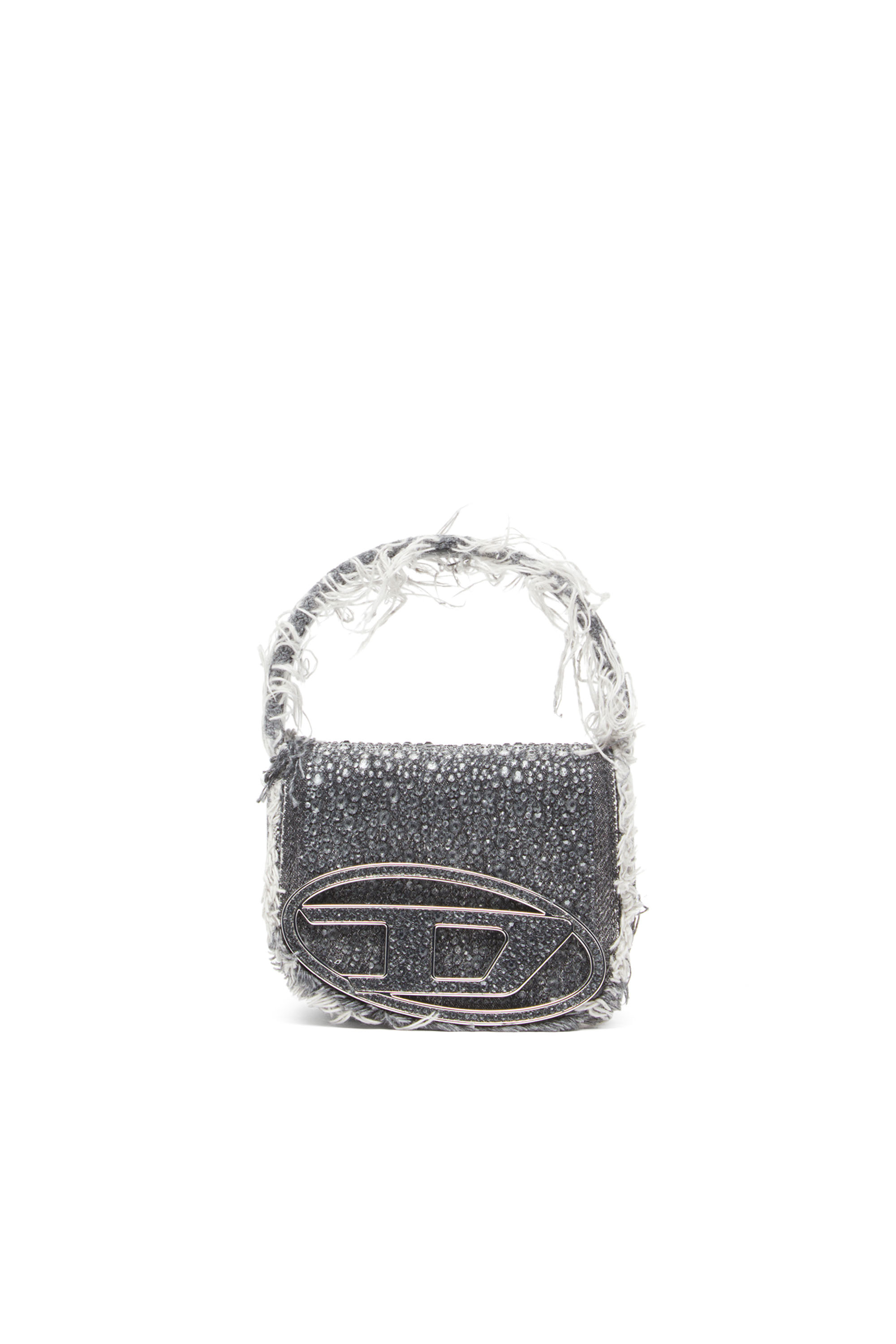 Diesel - 1DR XS, Woman's 1DR XS-Iconic mini bag in denim and crystals in Black - 2