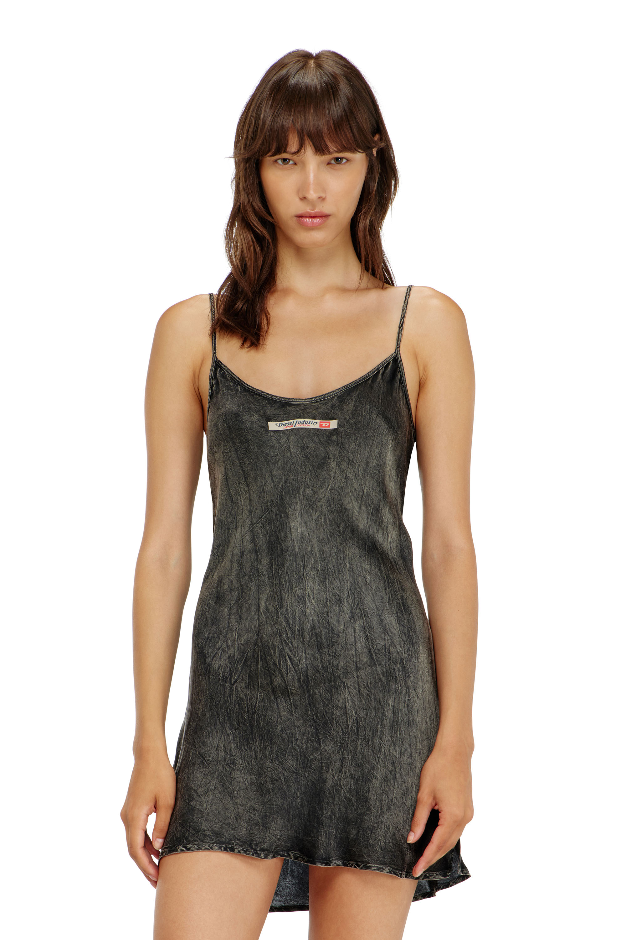 Diesel - CASSIDY-DNM, Woman's Viscose slip dress with spaghetti straps in Black - 1
