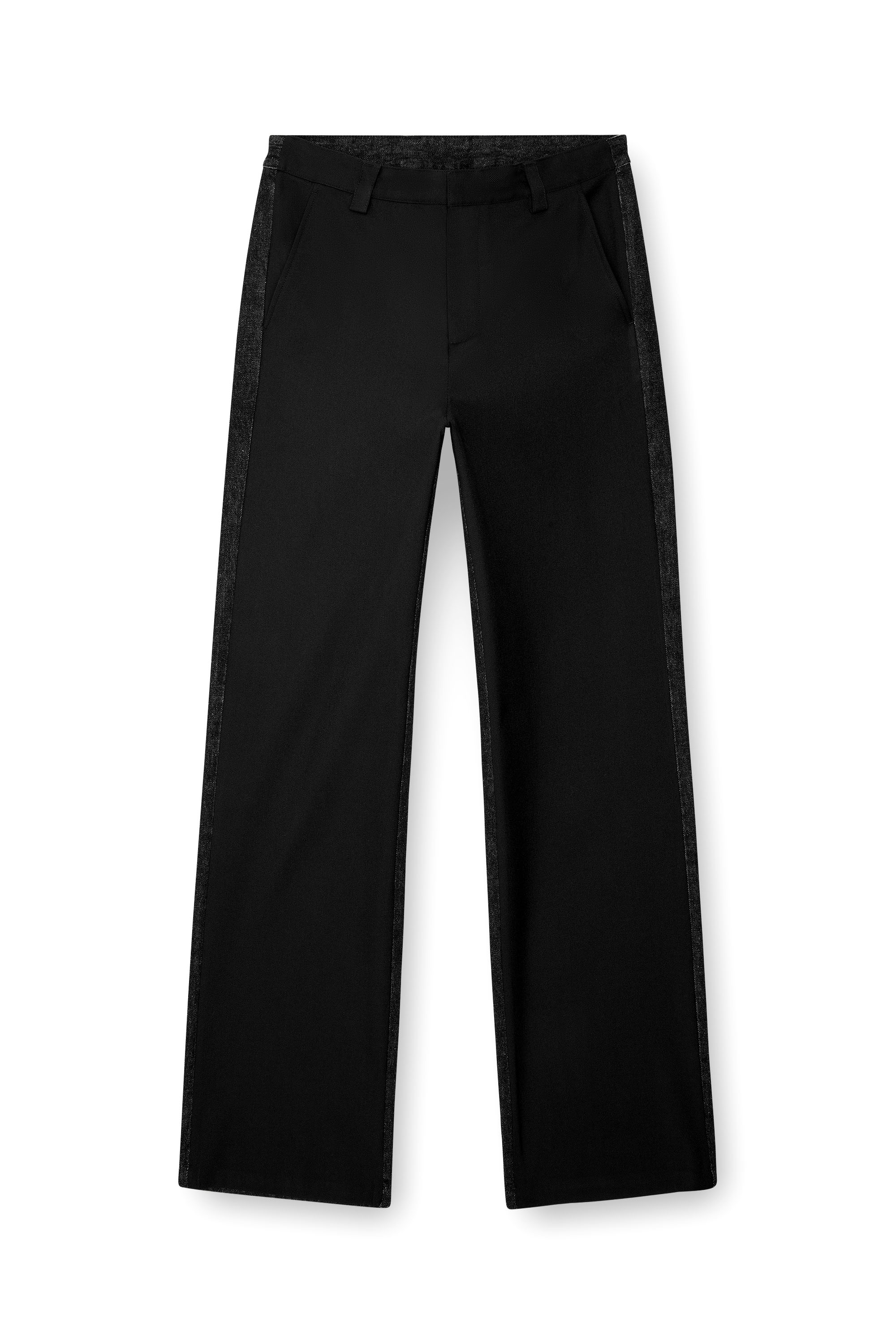 Diesel - P-WIRE-B, Man's Hybrid pants in twill and denim in Black - 3