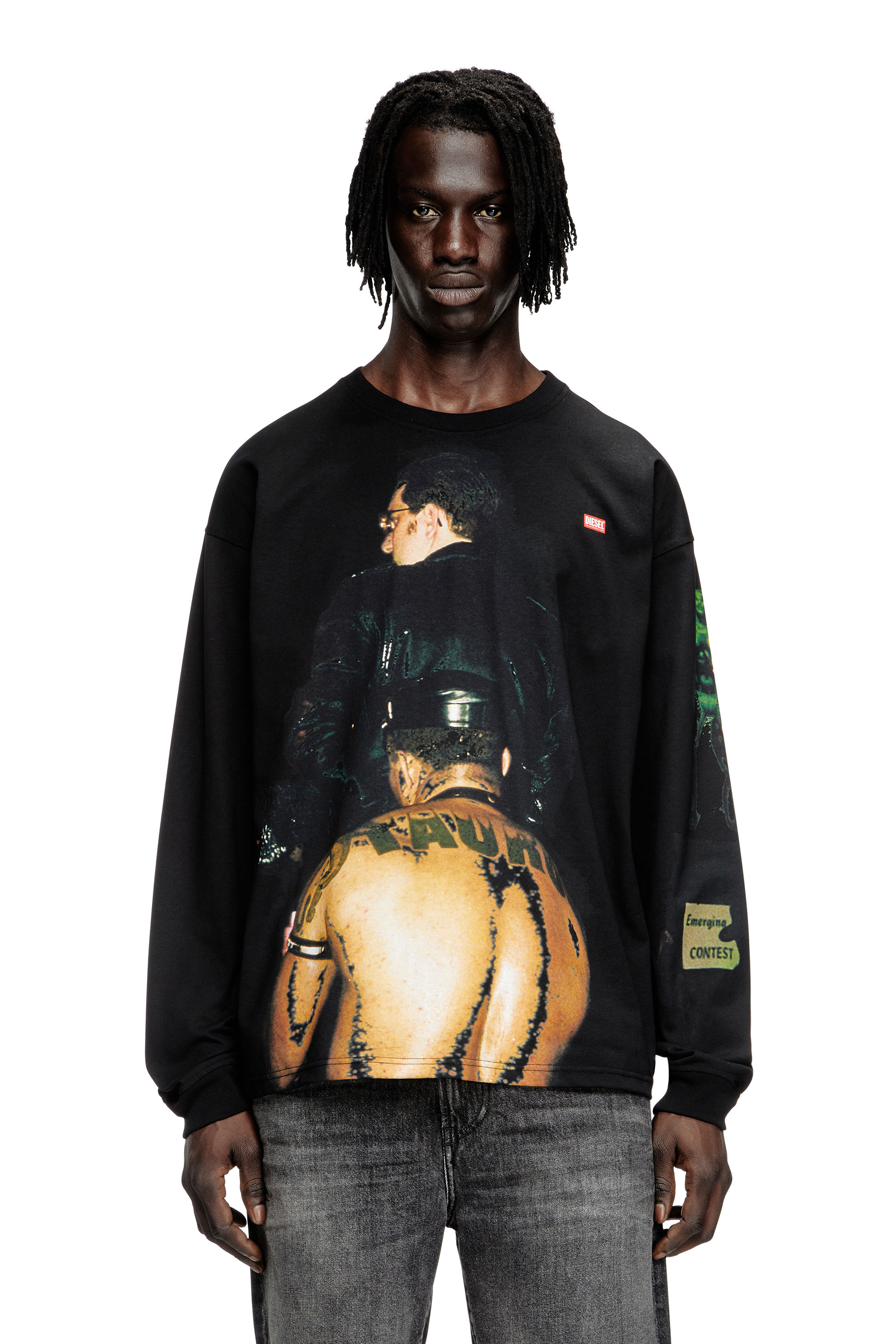 Diesel - PR-T-BOXT-LS-TOM25-1, Unisex's Long-sleeve T-shirt with graphic print in Black - 3