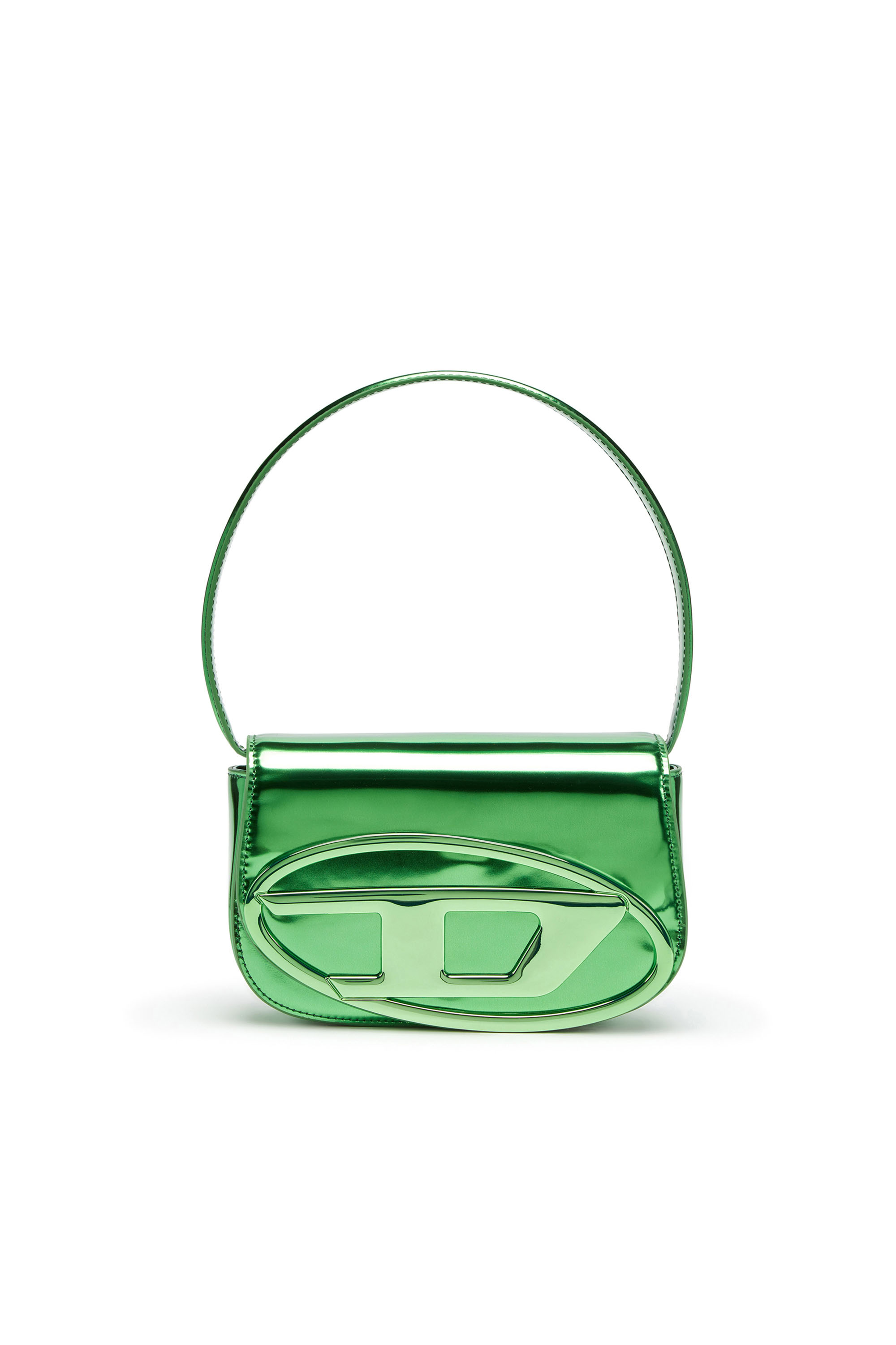 Diesel - 1DR, Woman's 1DR-Iconic shoulder bag in mirrored leather in Green - 2
