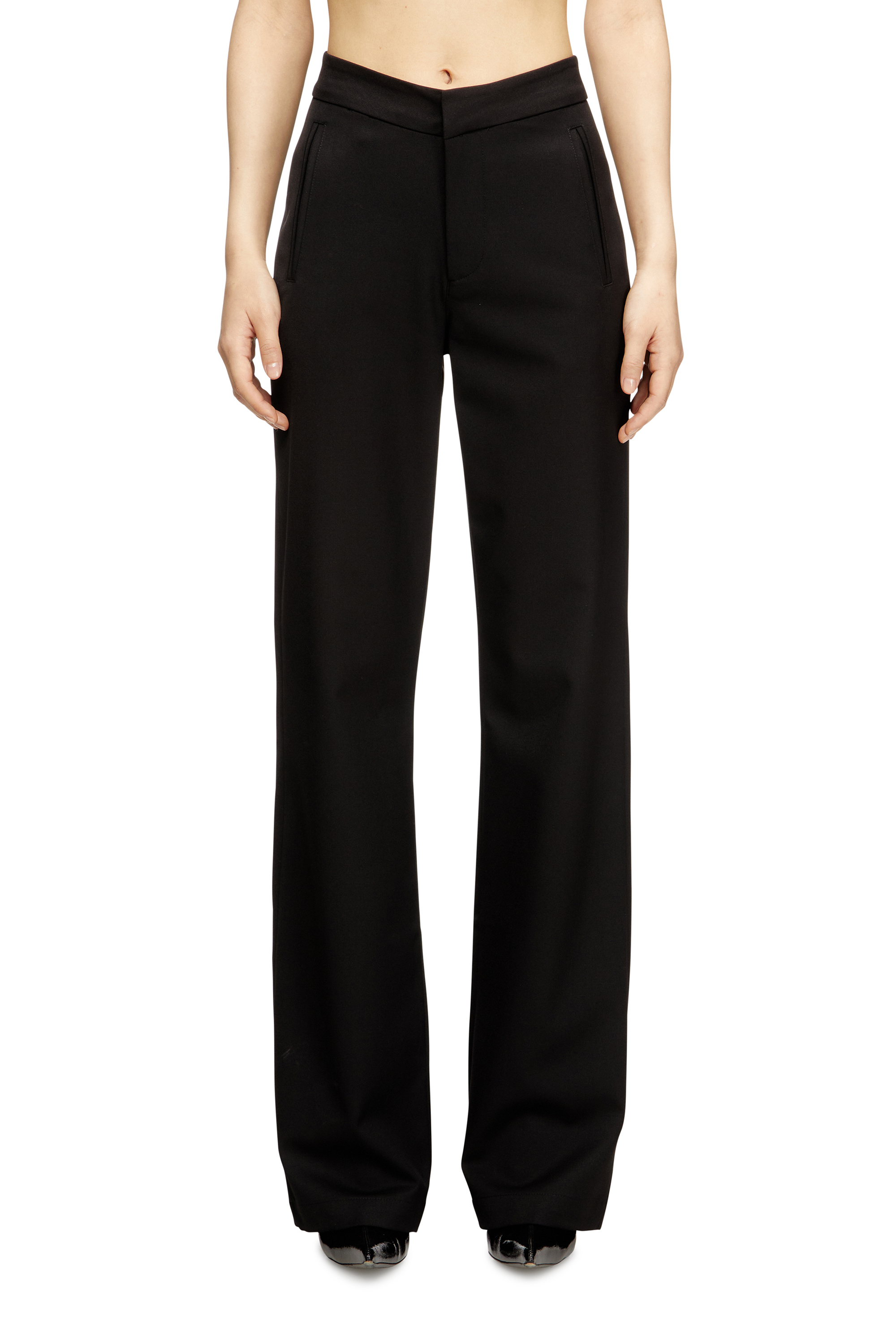 Diesel - P-ROMISE-S3, Woman's Pants in cool wool in Black - 1