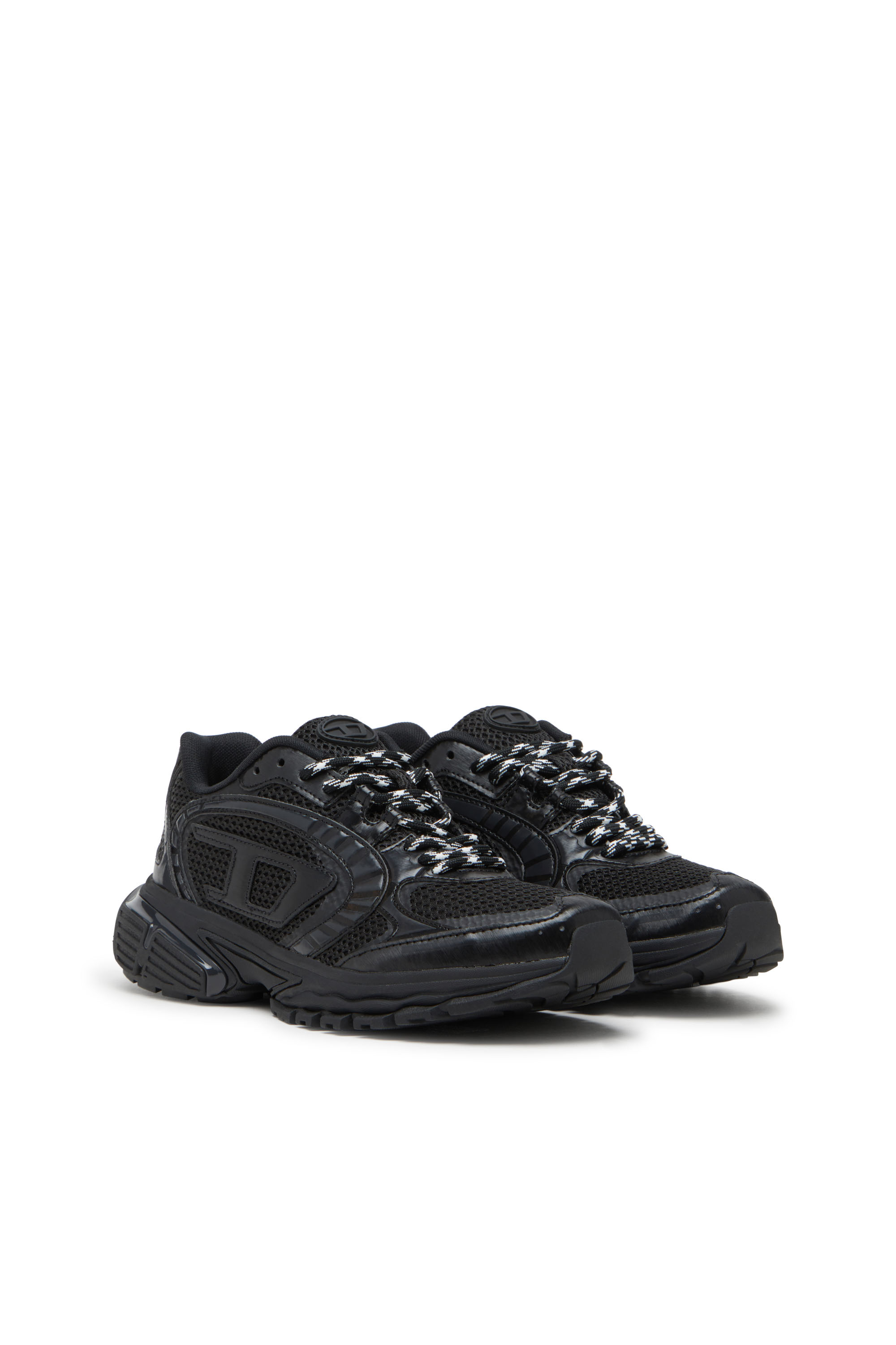 S-PRO-V-DENSE LOW W, Black Diesel - S-PRO-V-DENSE LOW W, Woman's S-Pro-V-Dense-Monochrome mesh sneakers with Oval D logo in Black - 2