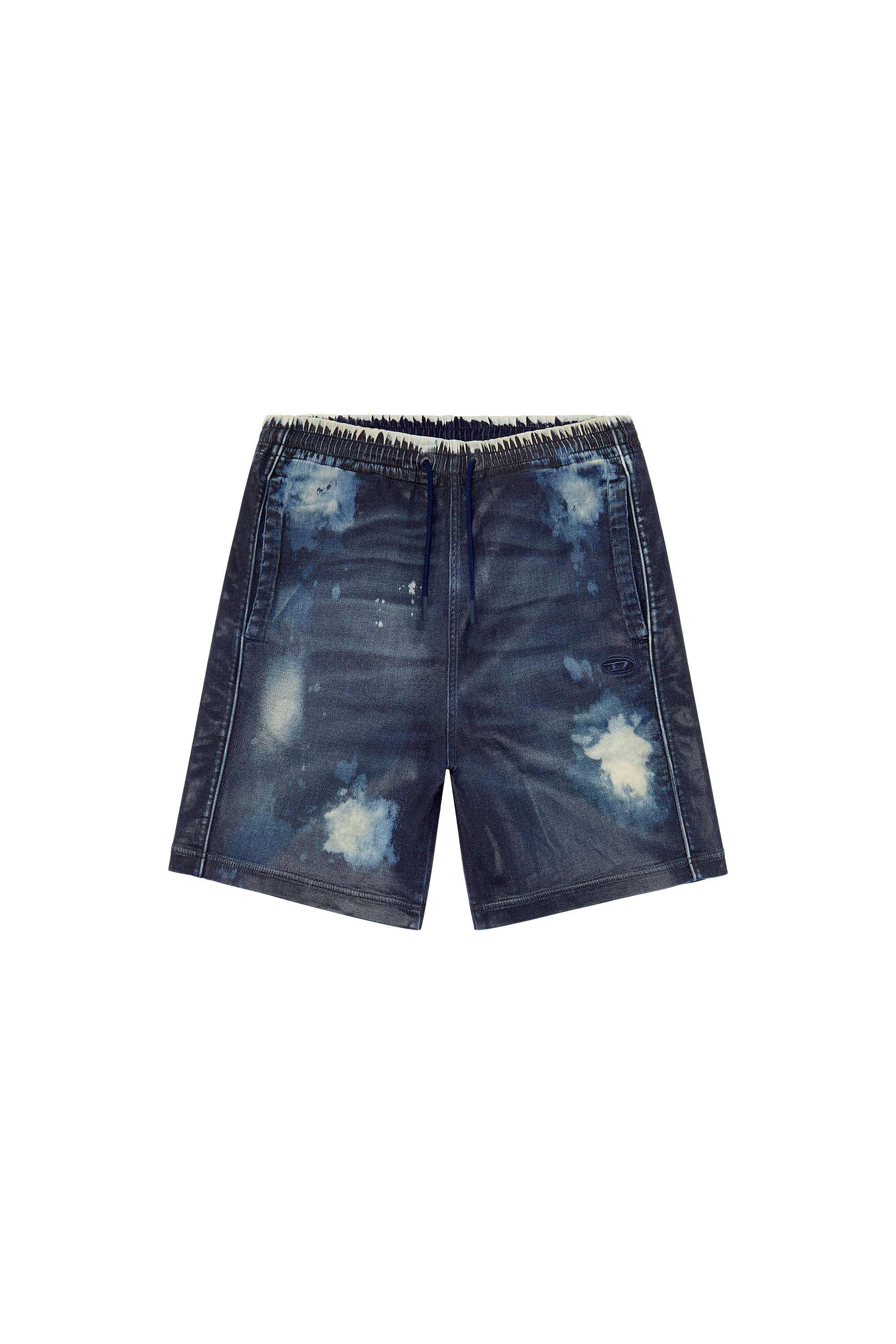 D-BOXY-S TRACK, Dark Blue Diesel - D-BOXY-S TRACK, Man's Shorts in coated Track Denim in Dark Blue - 2