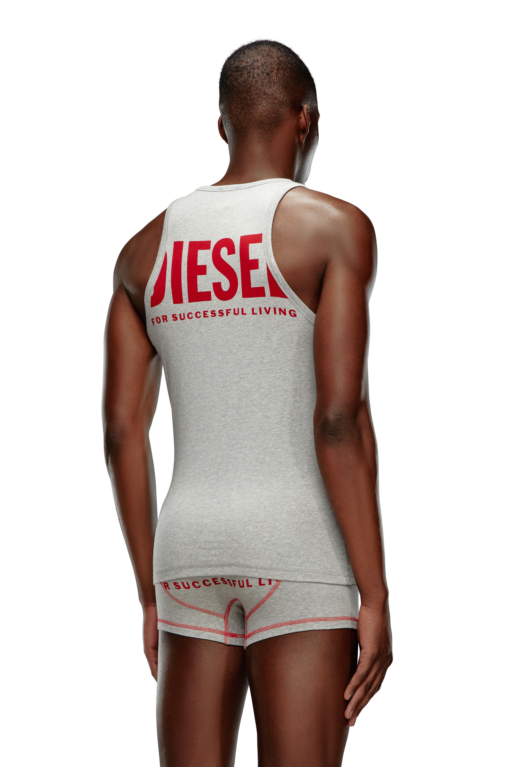 Diesel - UMTK-JOHNNY, Man's Tank top with logo print in Grey - 3