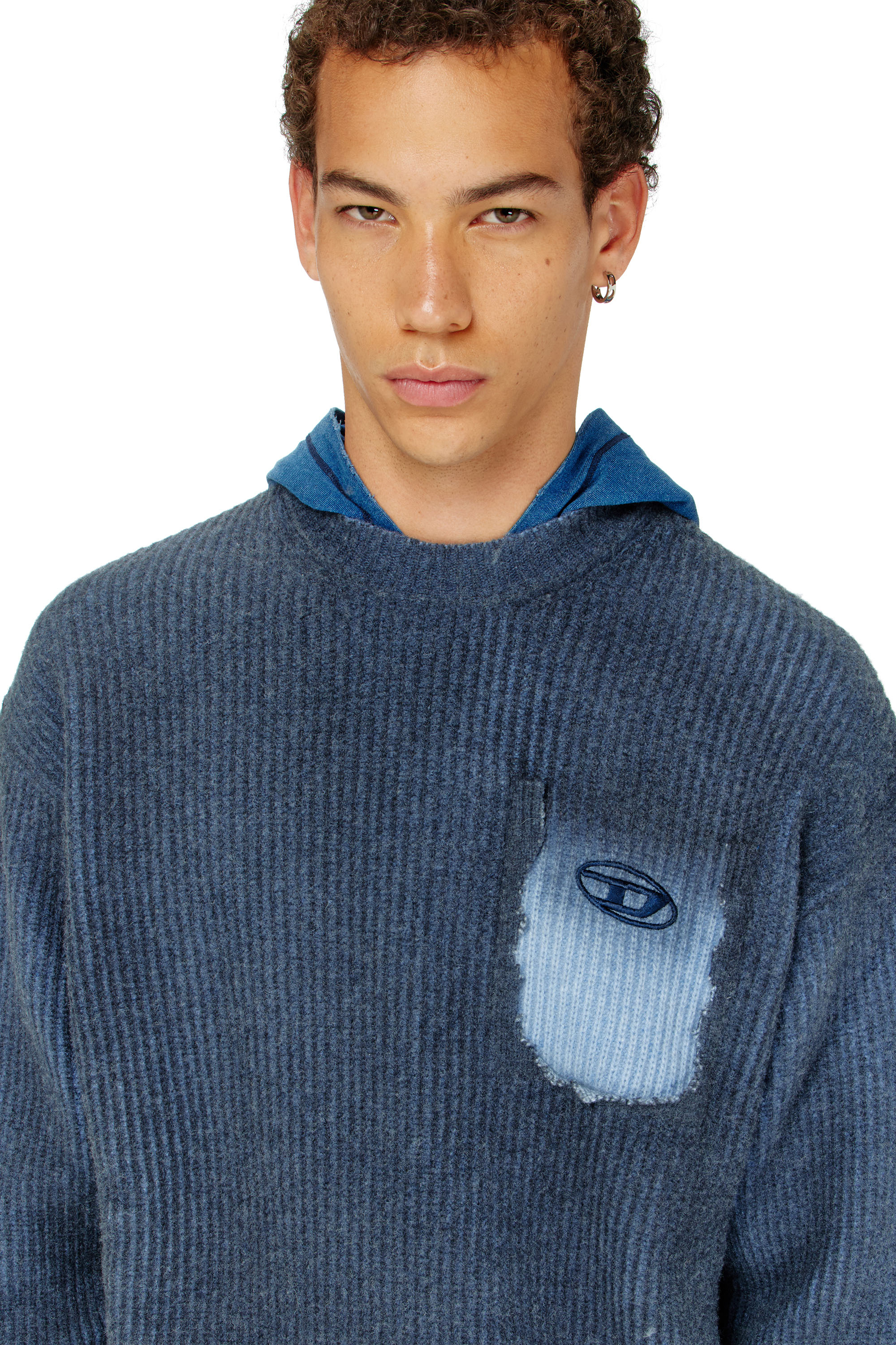 Diesel - K-PICKLER, Man's Wool-blend jumper with mock pocket in null - 5