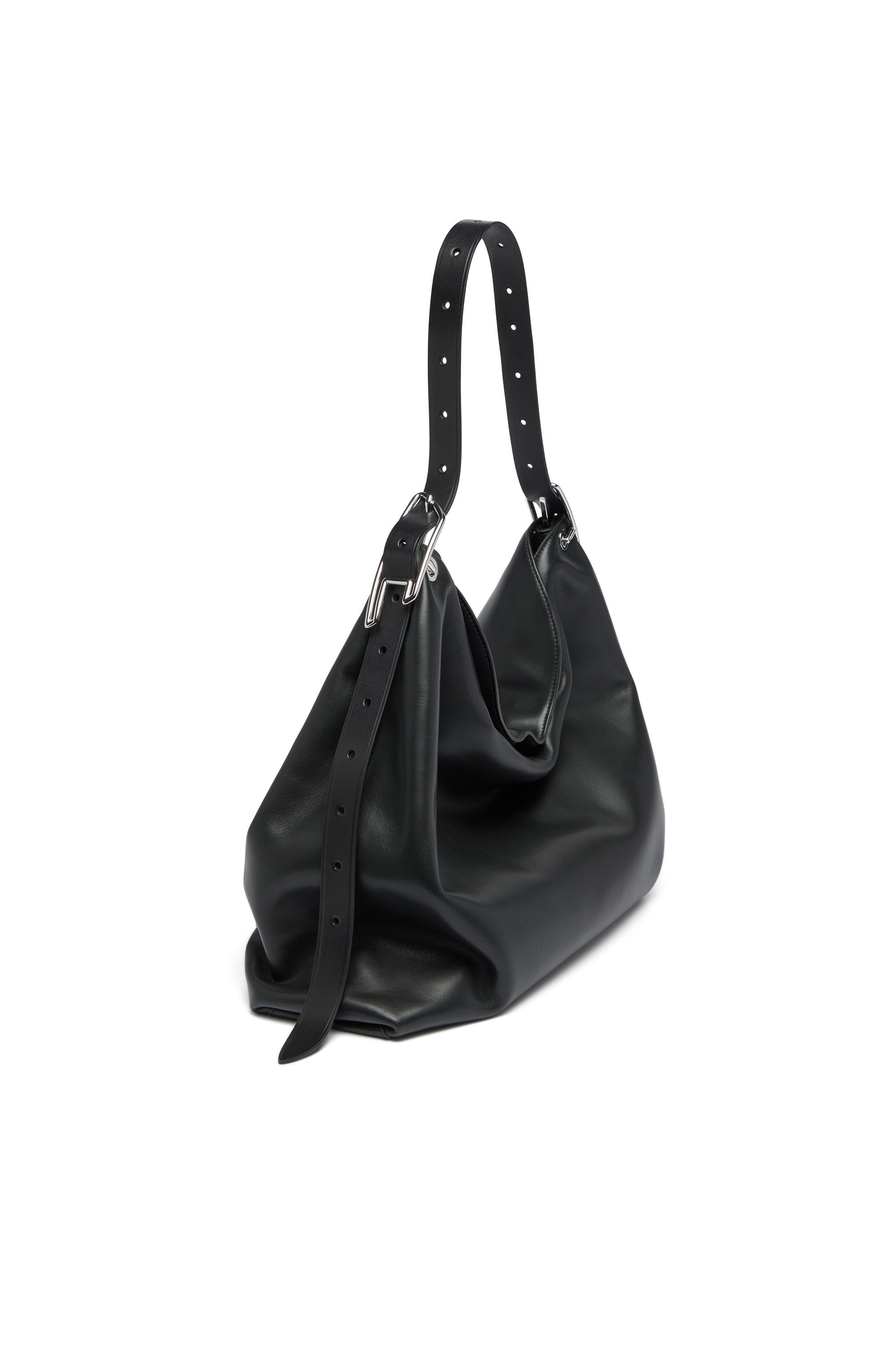 Diesel - D-LINE HOBO L, Woman's D-Line-Leather hobo bag in Black - 3