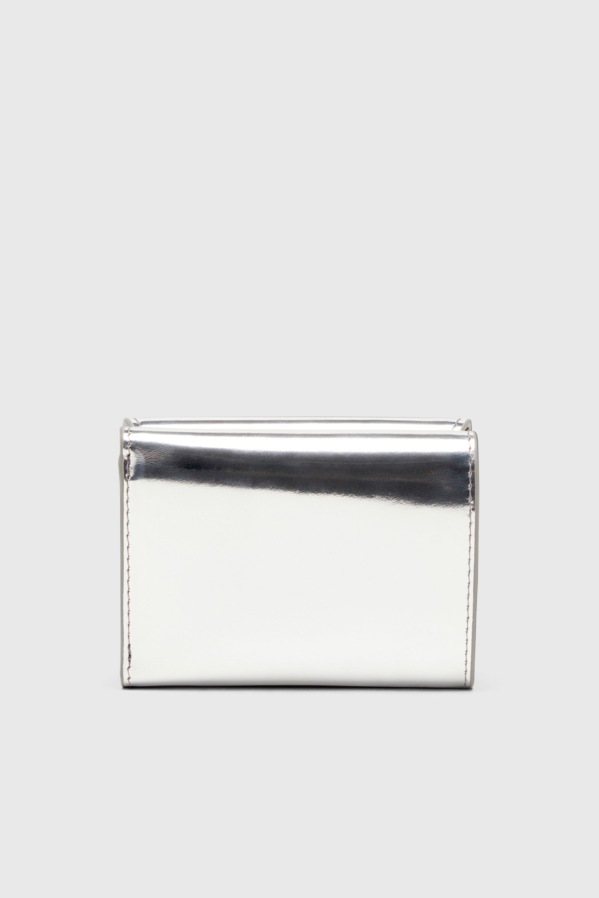 Diesel - 1DR TRI FOLD COIN XS II, Woman's Tri-fold wallet in mirrored leather in Silver - 2