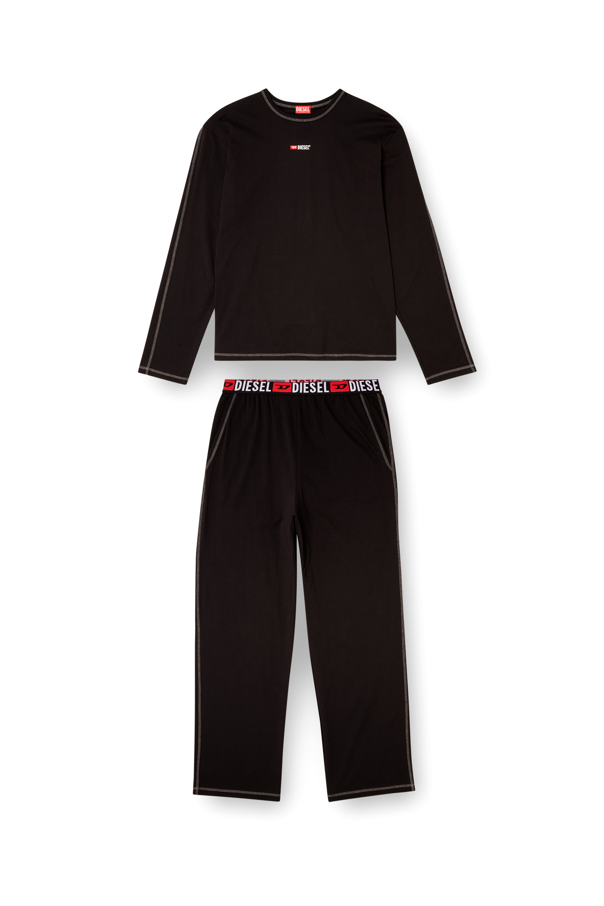 Diesel - SET-NOLAN-D-CORE, Man's Pyjamas in cotton jersey in Black - 4