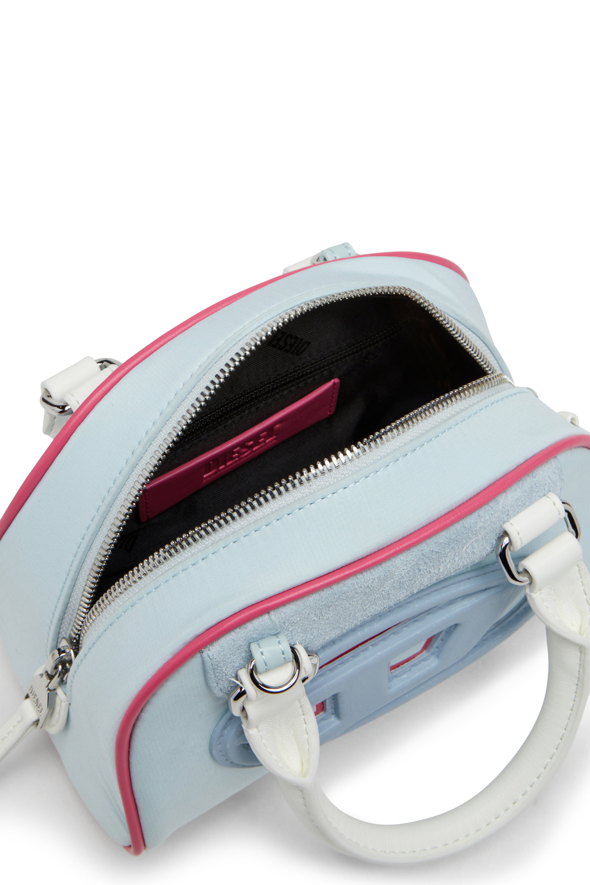 Diesel - 1DR DOME CROSSBODY, Woman's 1DR Dome-Colour-block small bowling bag in Light Blue - 4