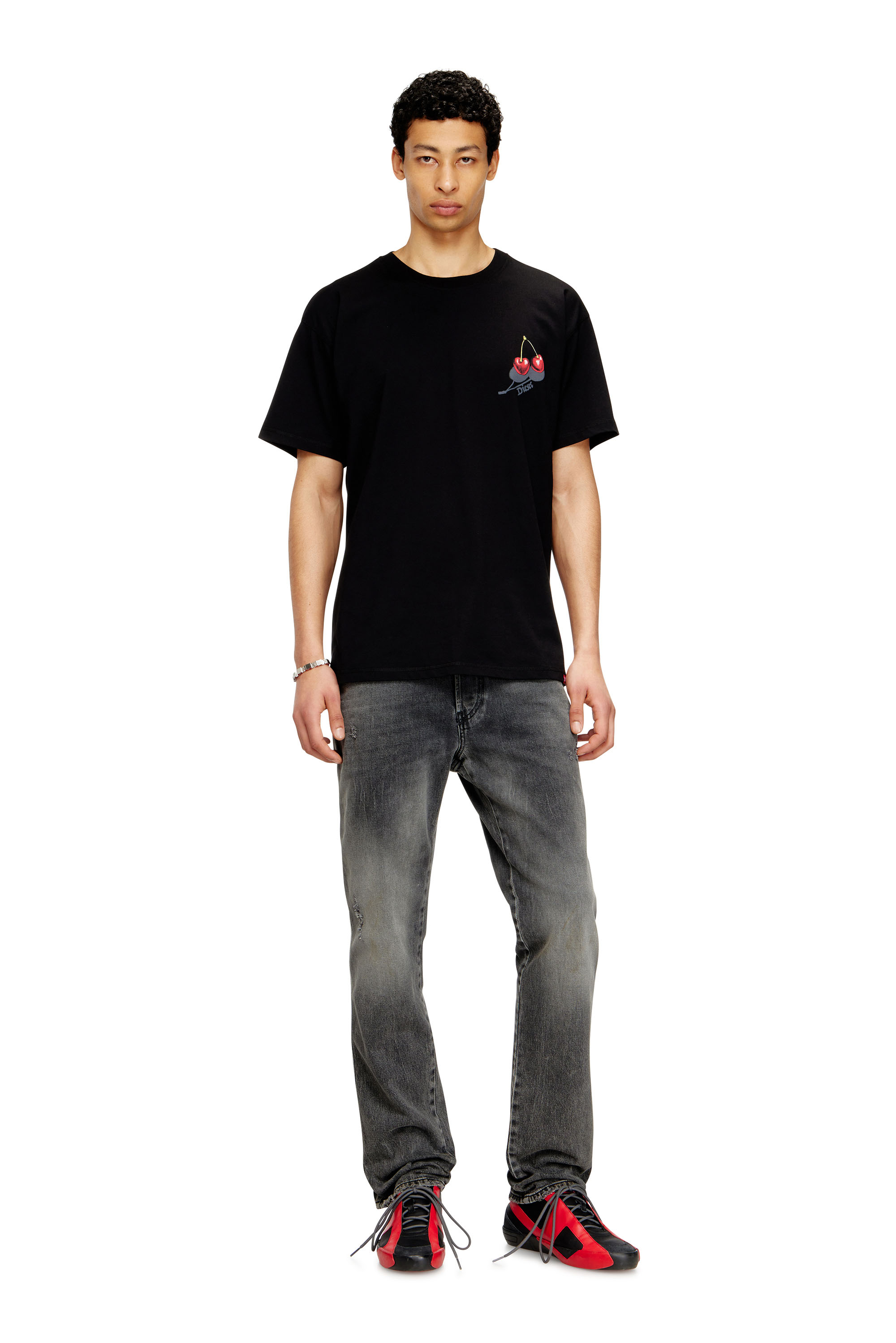 Diesel - SV-T-NORM-CHER, Unisex's Cotton T-shirt with cherry graphic in Black - 3