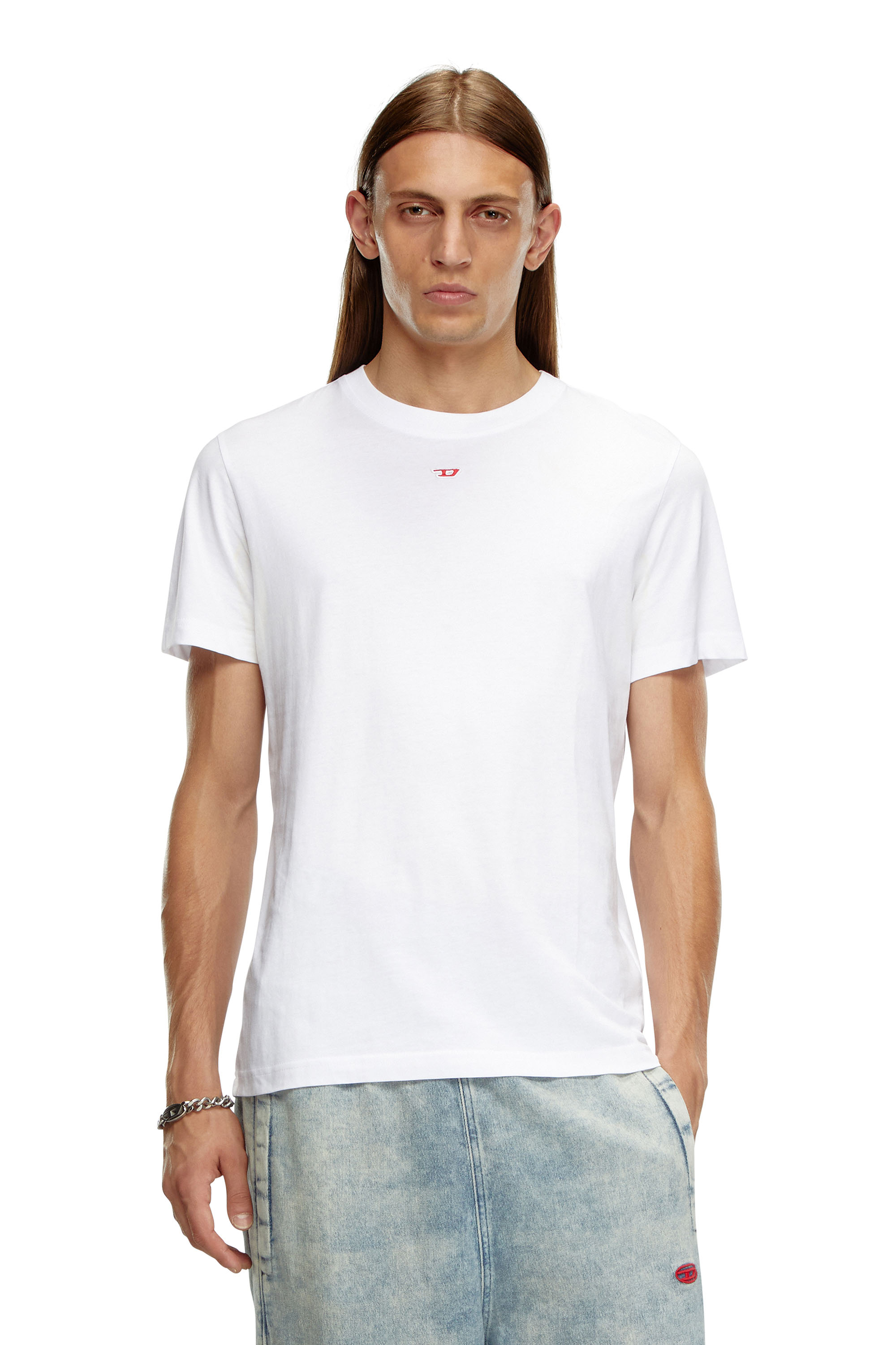 Diesel - T-DIEGOR-D, Man's T-shirt with D patch in White - 1