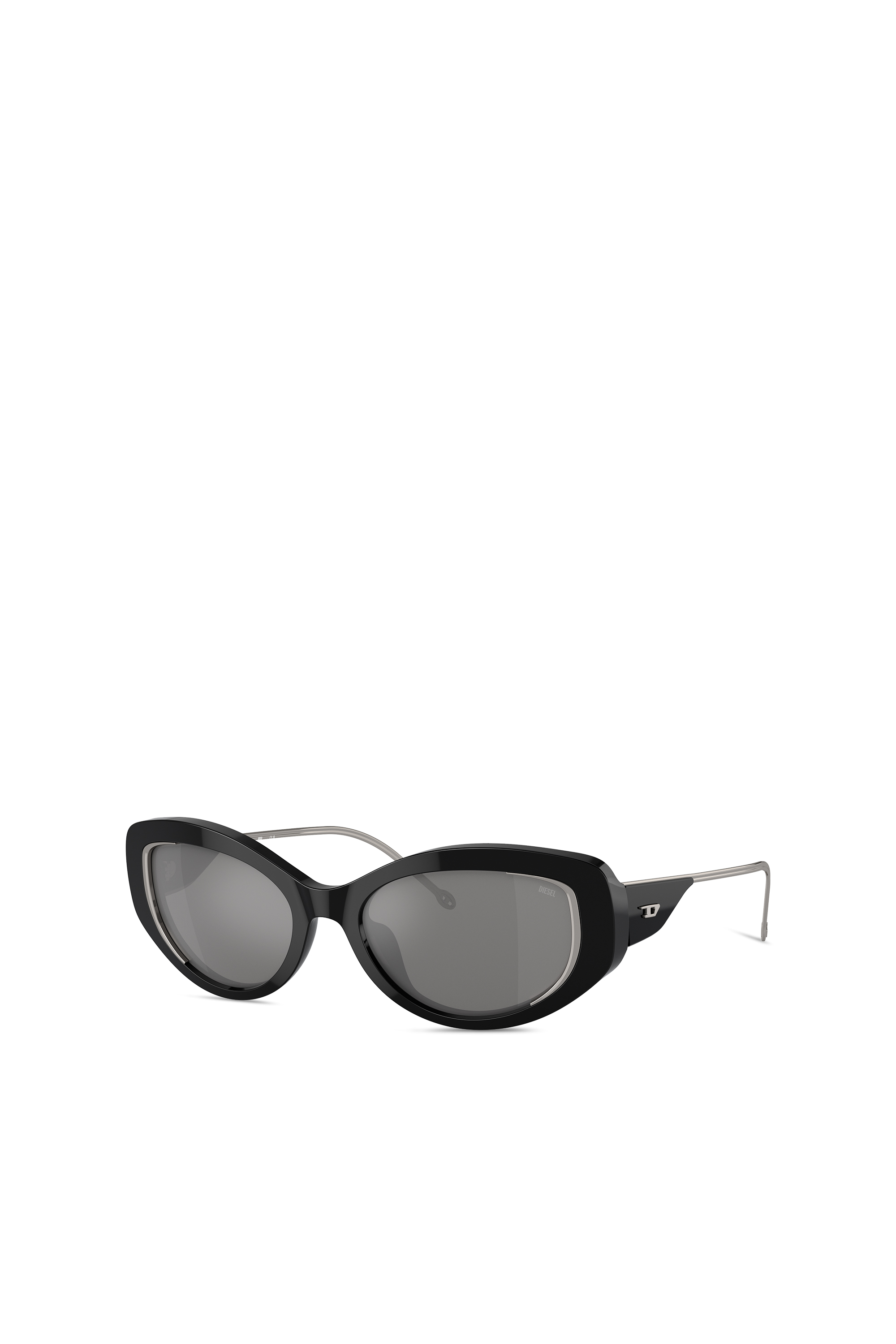 Diesel - 0DL2001, Unisex's Cat-eye style sunglasses in Black/Flash mirror - 4