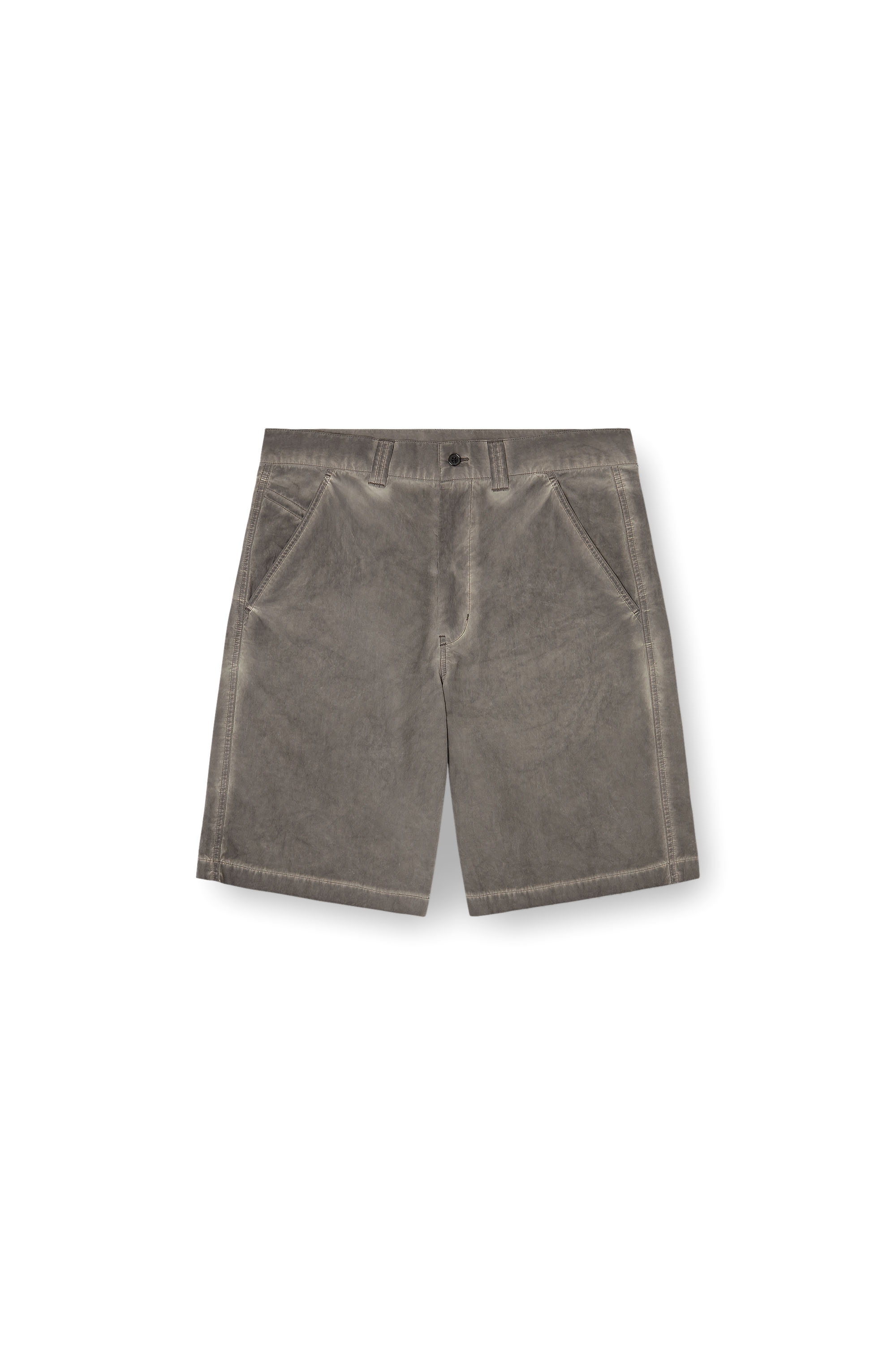 Diesel - P-HANT-CHINO-SHORT-TREAT, Man's Nylon-cotton shorts with pigment dye in Grey - 3