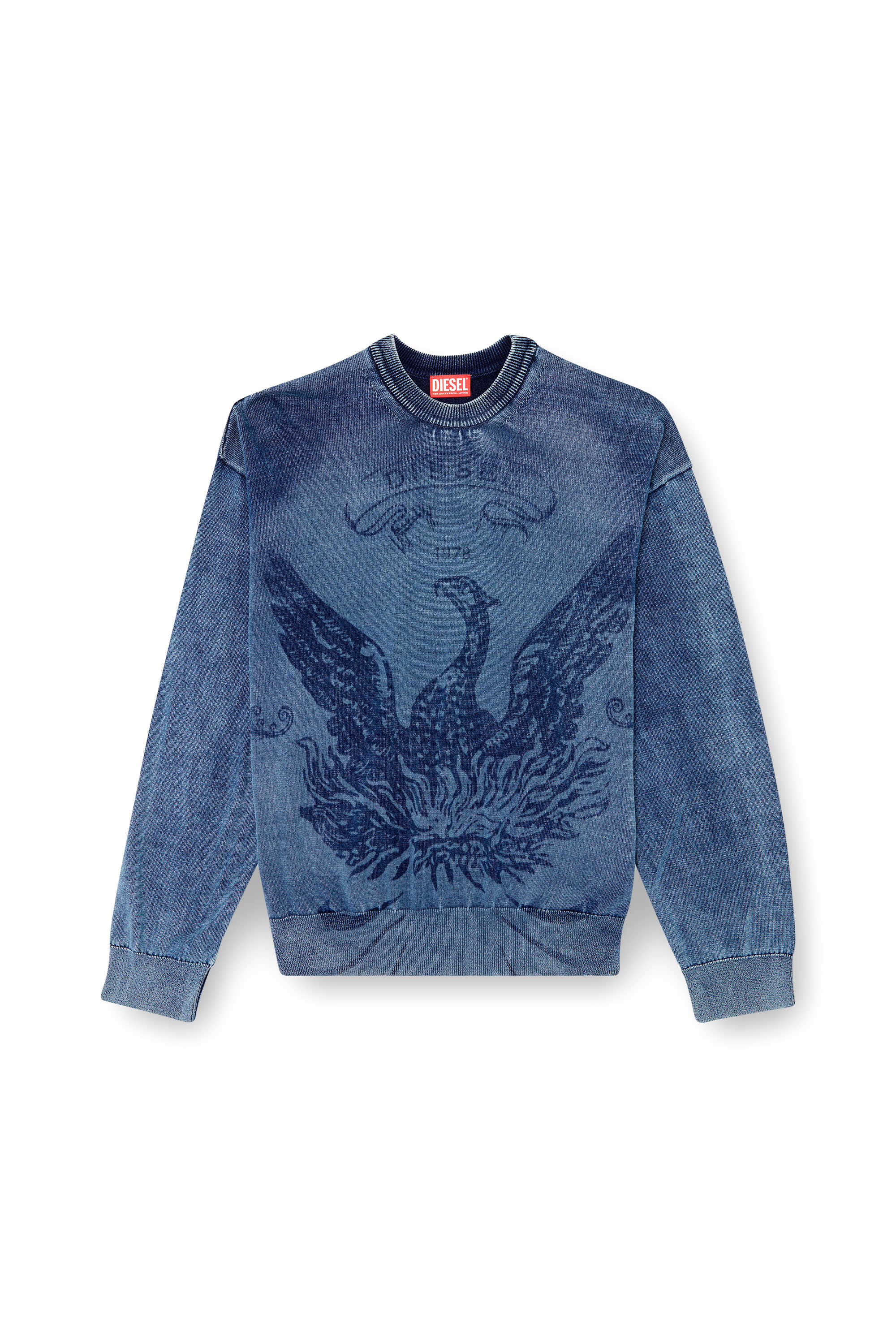 Diesel - K-FENICOL, Man's Indigo jumper with Phoenix logo in Blue - 2