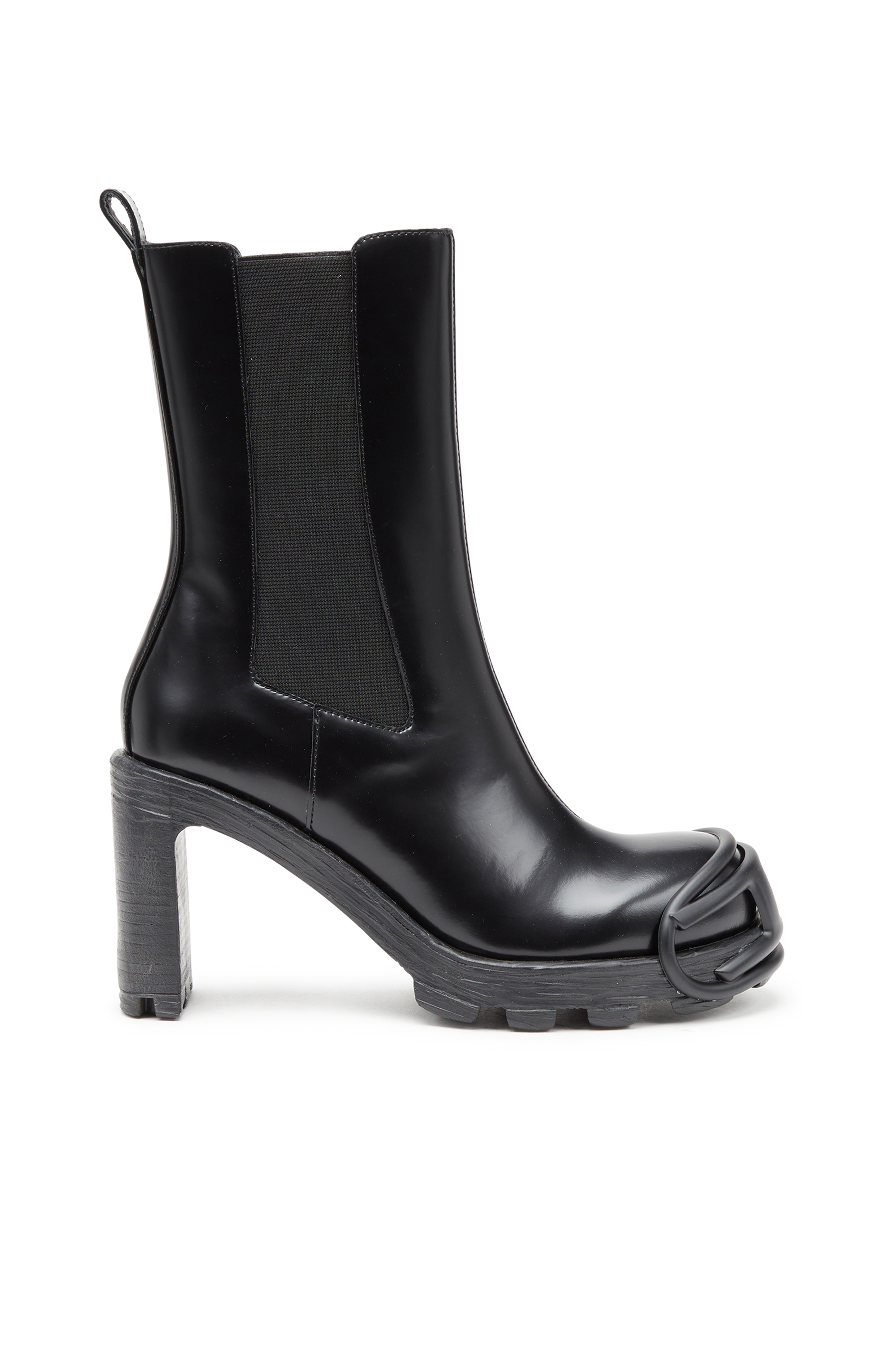 D-HAMMER CH D W, Black Diesel - D-HAMMER CH D W, Woman's D-Hammer-High-heel boots with Oval D plaque in Black - 1