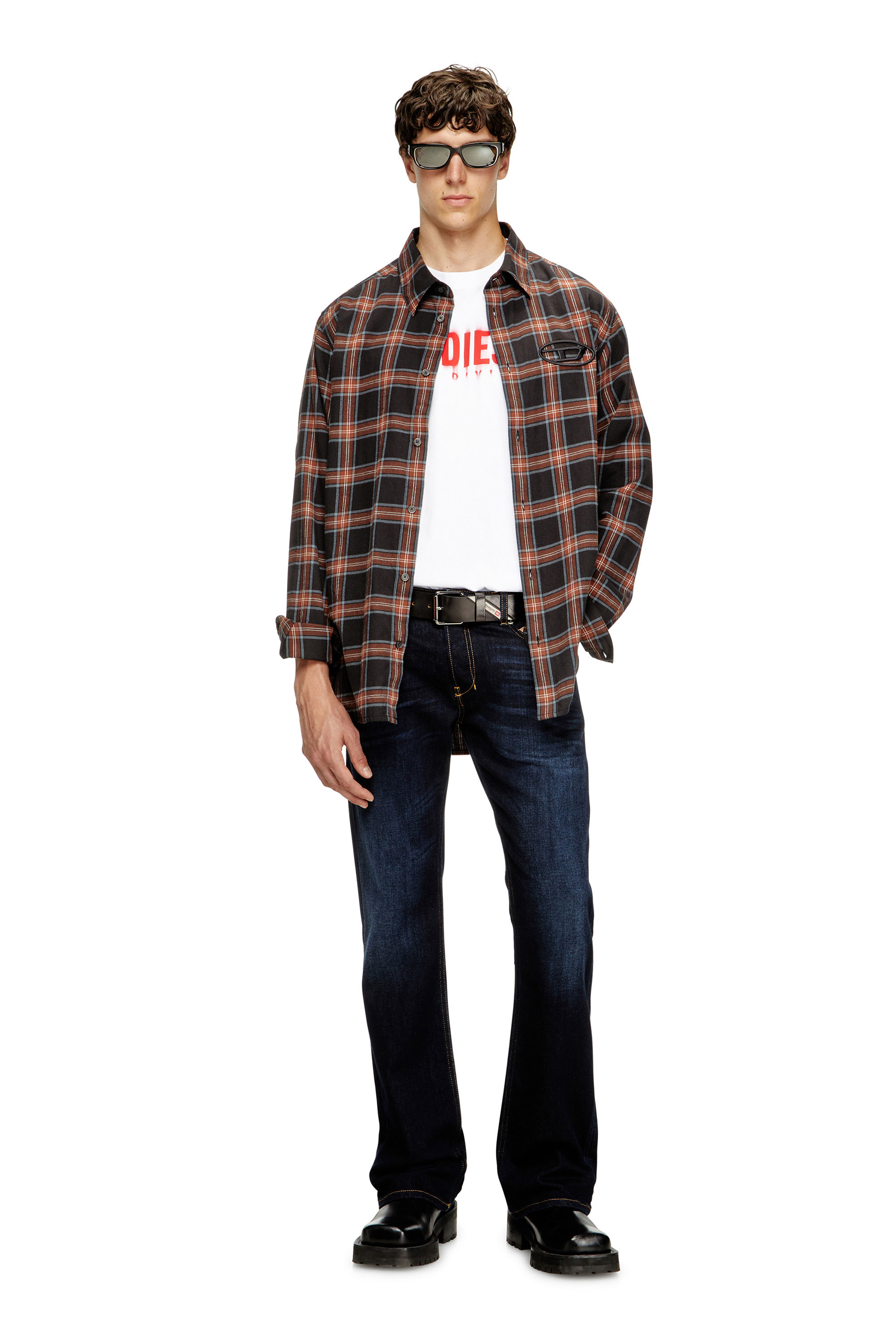 Diesel - T-ADJUST-Q7, Man's T-shirt with blurry Diesel logo in White - 1