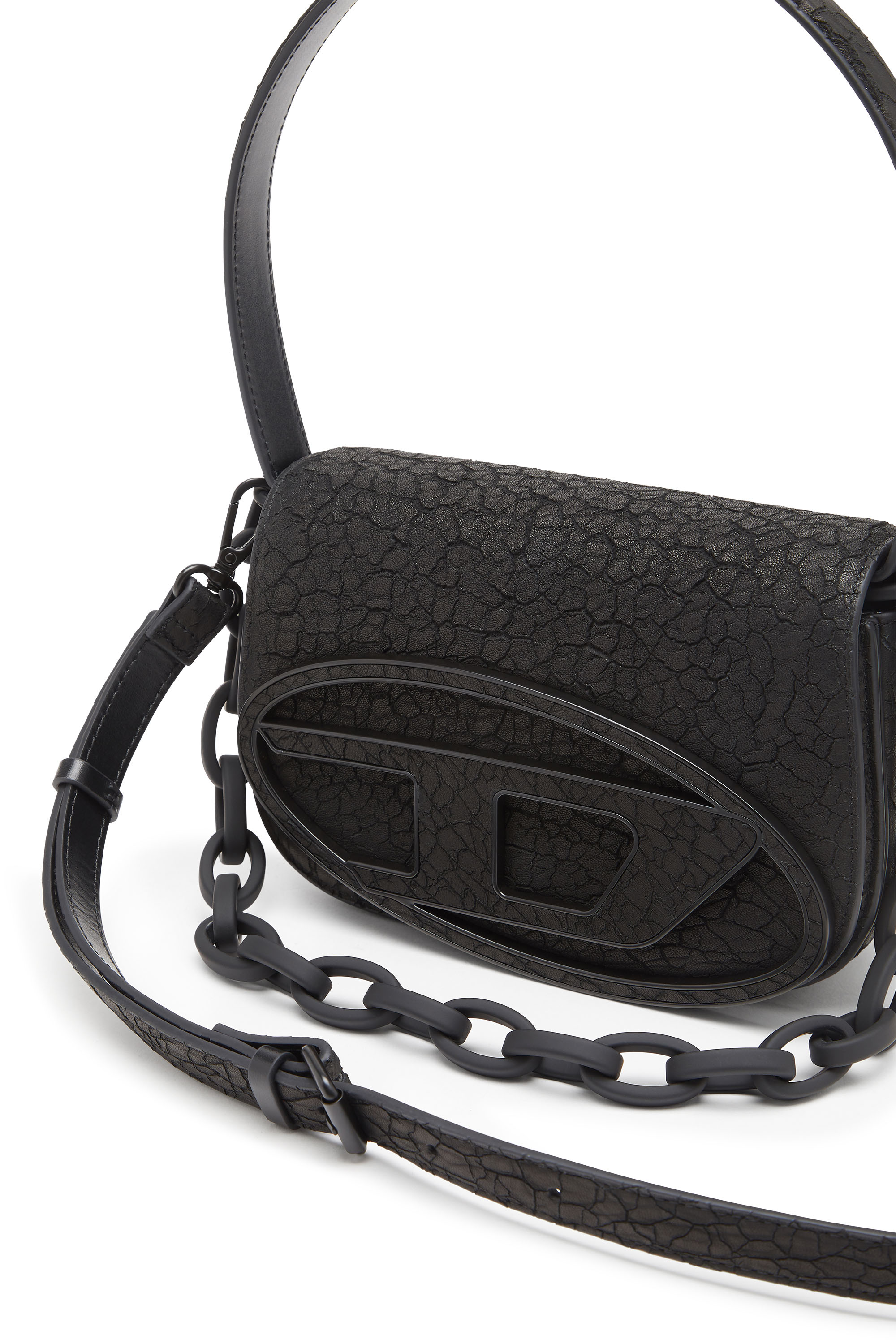 Diesel - 1DR, Woman's 1DR-Iconic shoulder bag in arid leather in Black - 6