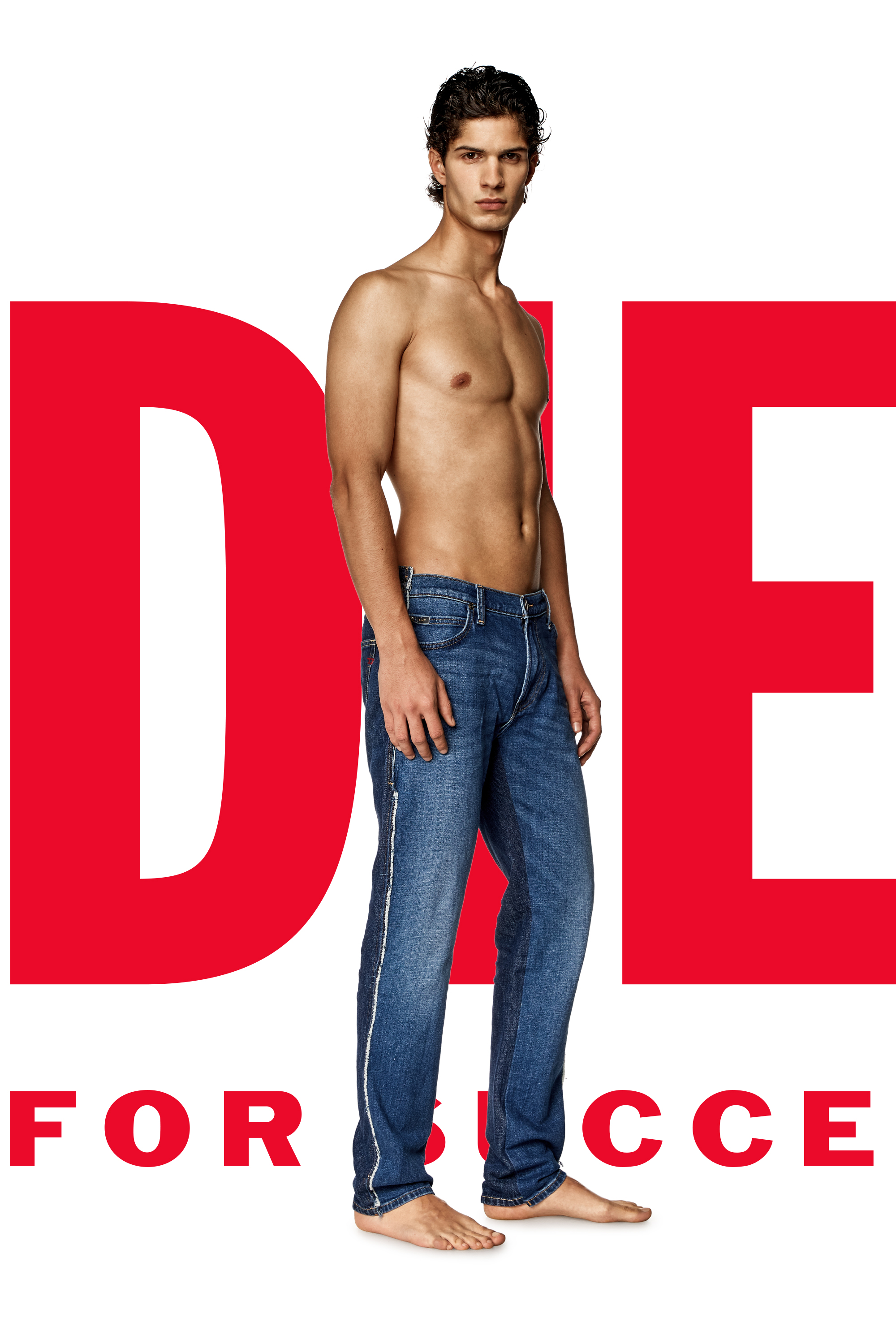 Diesel - Unisex's Regular Jeans Dieseloves 04 09K47, Medium blue - 1
