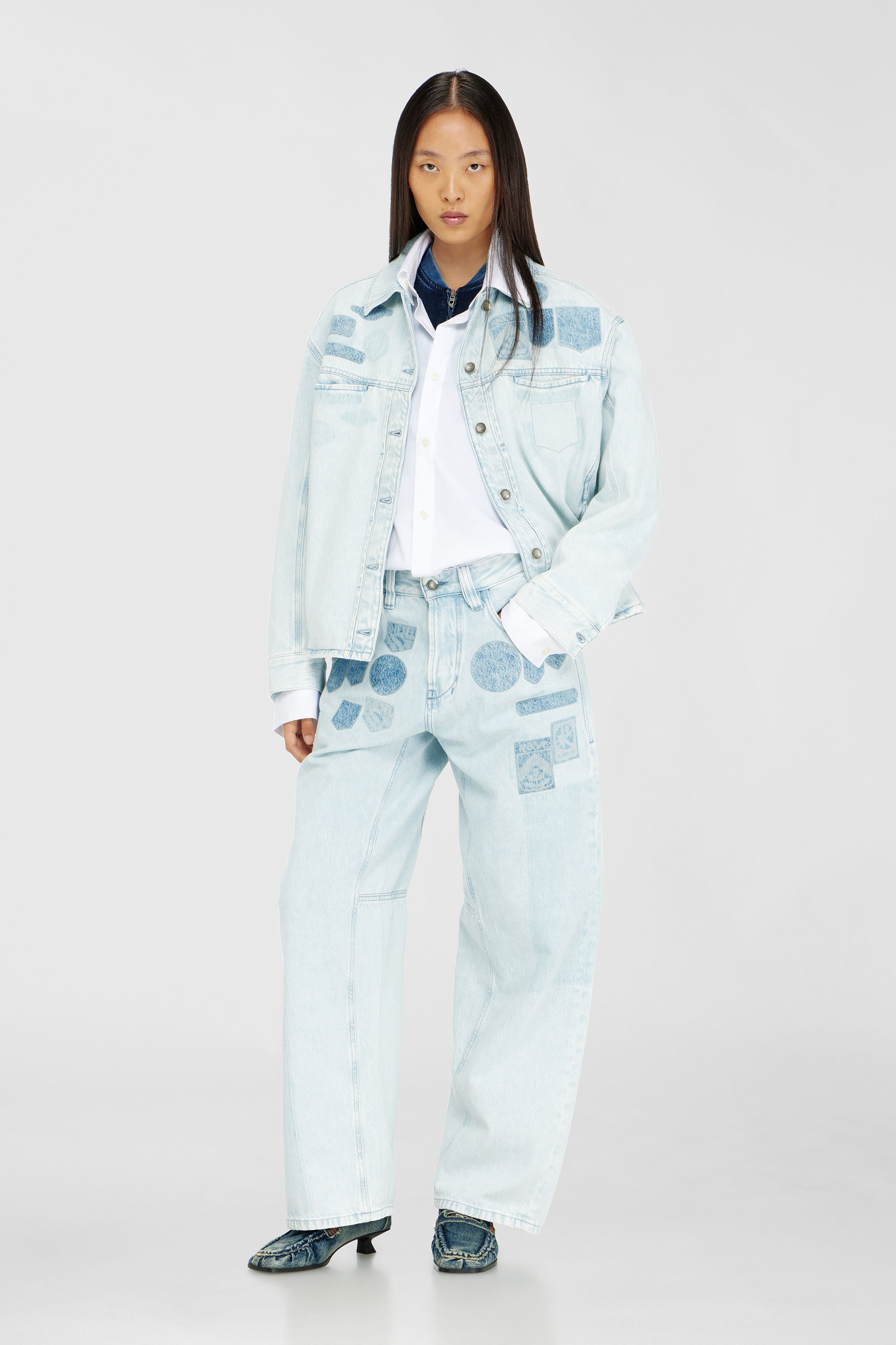 Diesel - D-RYMAVO-S, Unisex's Denim overshirt with patch effects in Light Blue - 2