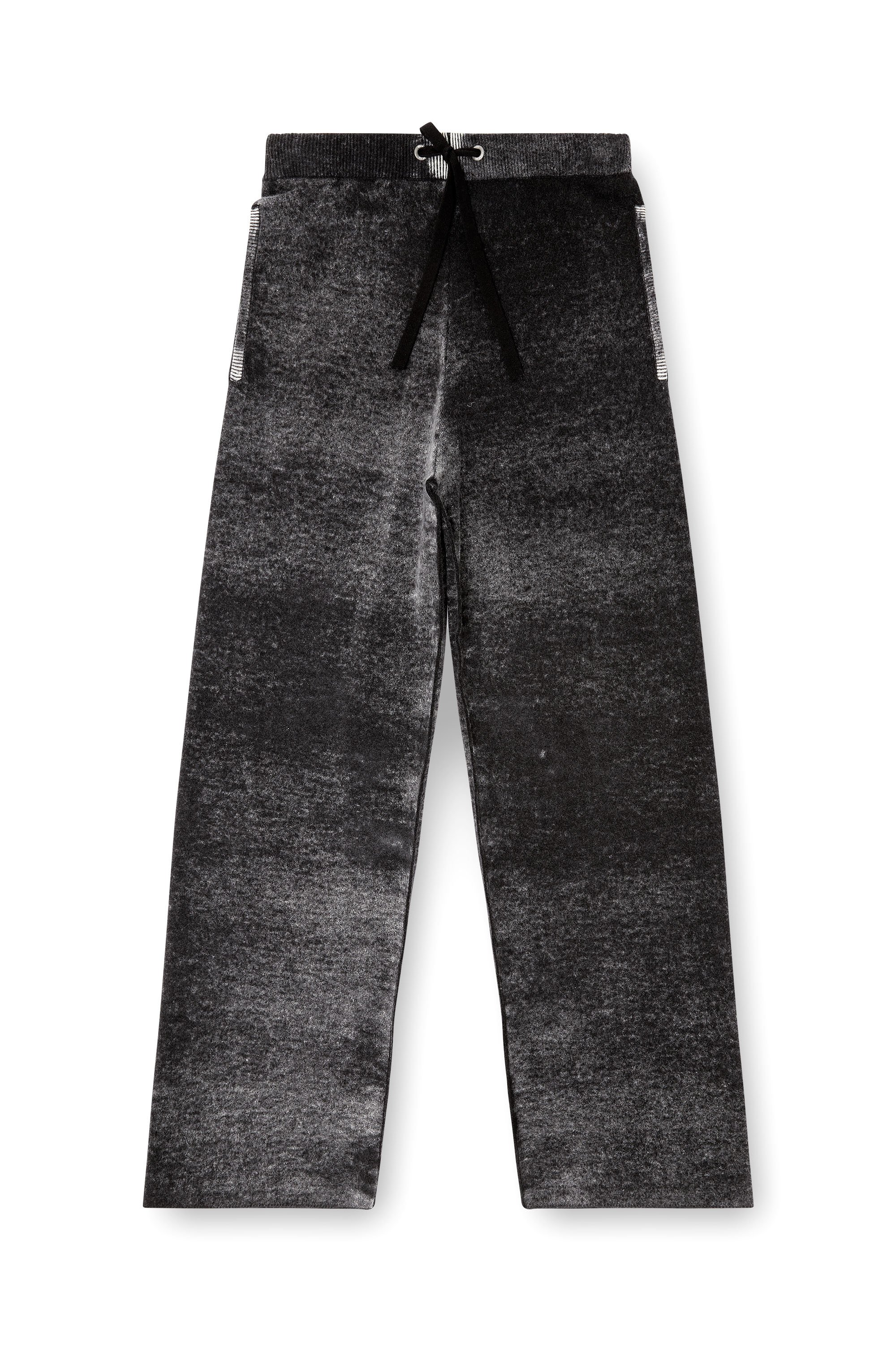 Diesel - M-HONORINE, Woman's Reverse-print knitted wool track pants in Dark grey - 3