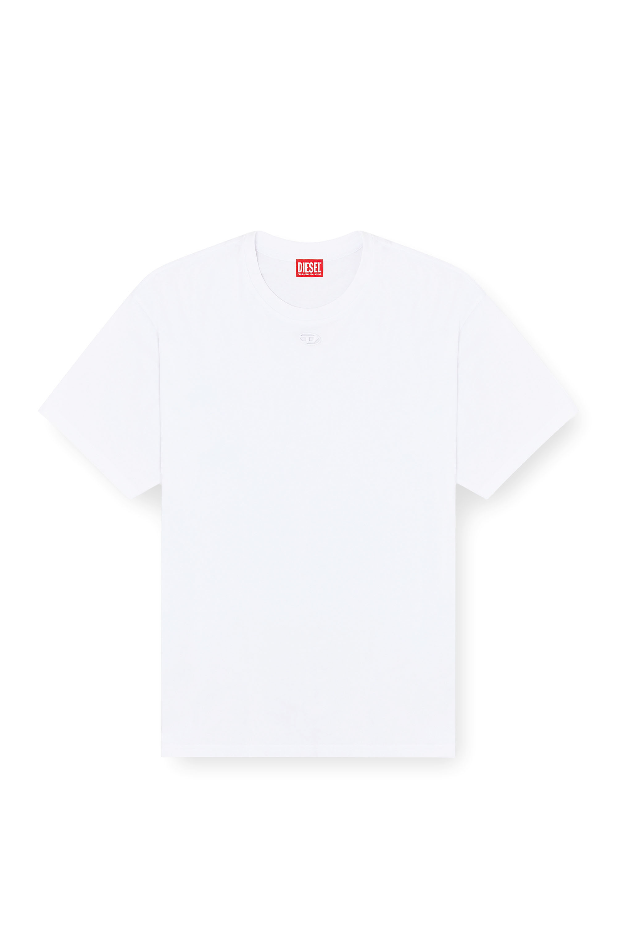 Diesel - T-BOXT-DCO, Man's Relaxed cotton T-shirt with Oval D embroidery in White - 2