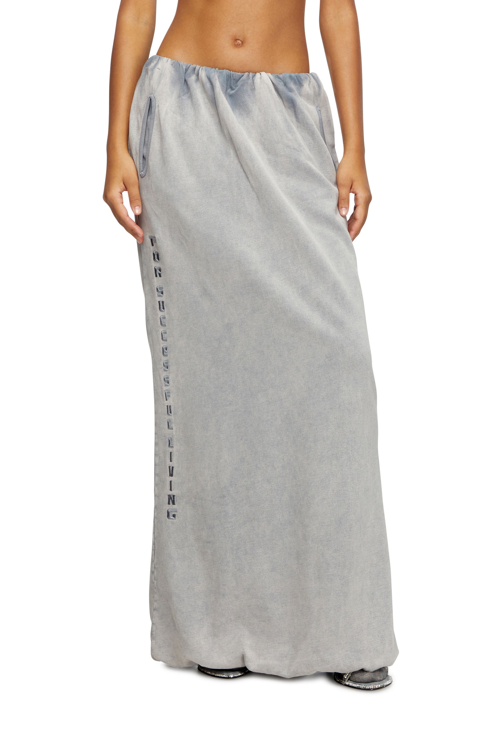 Diesel - O-REIRA, Woman's Balloon-shaped maxi skirt in Light Grey - 1