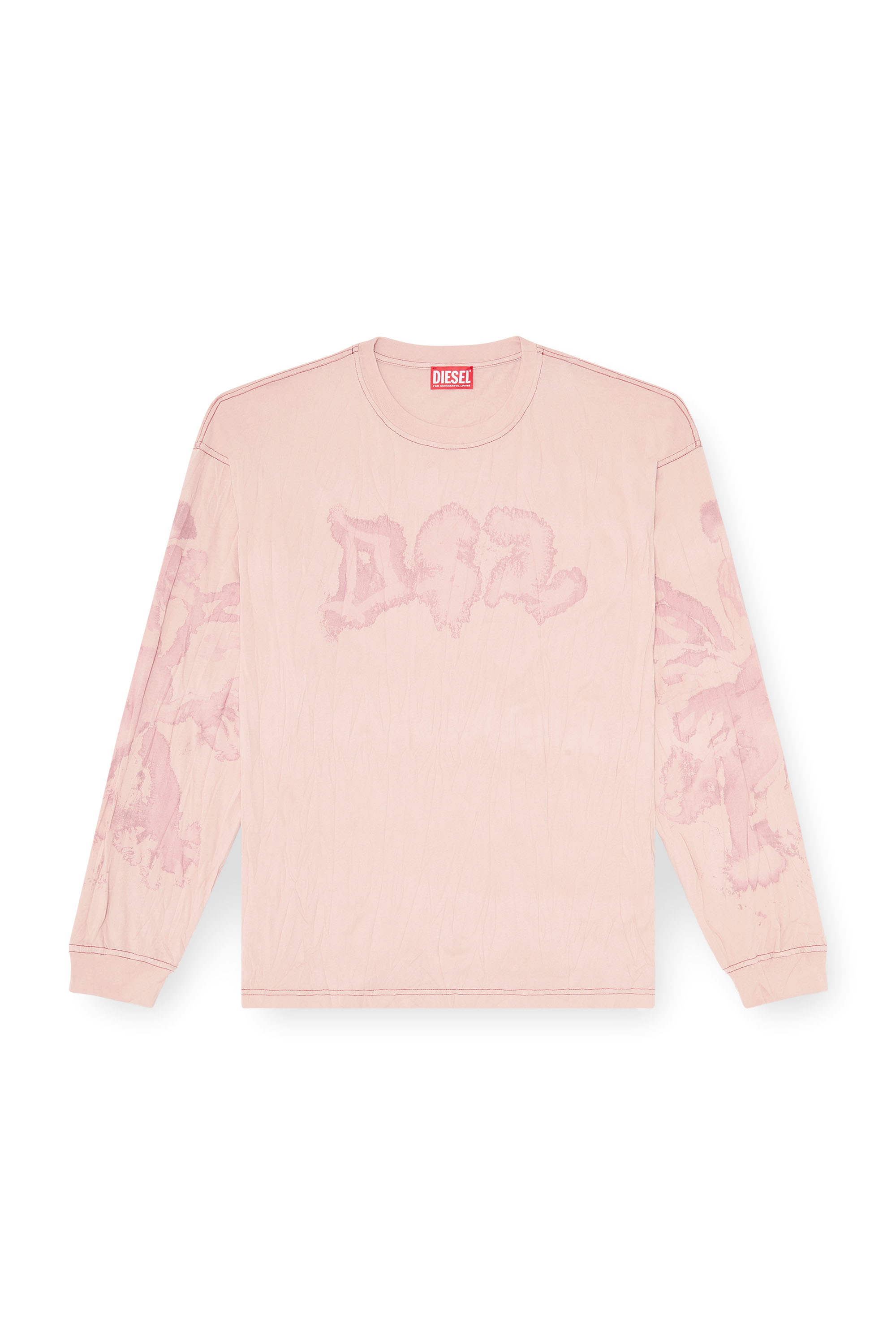 Diesel - T-BOXT-LS-AA4, Man's Relaxed long sleeve tee with blotched print in Pink - 2