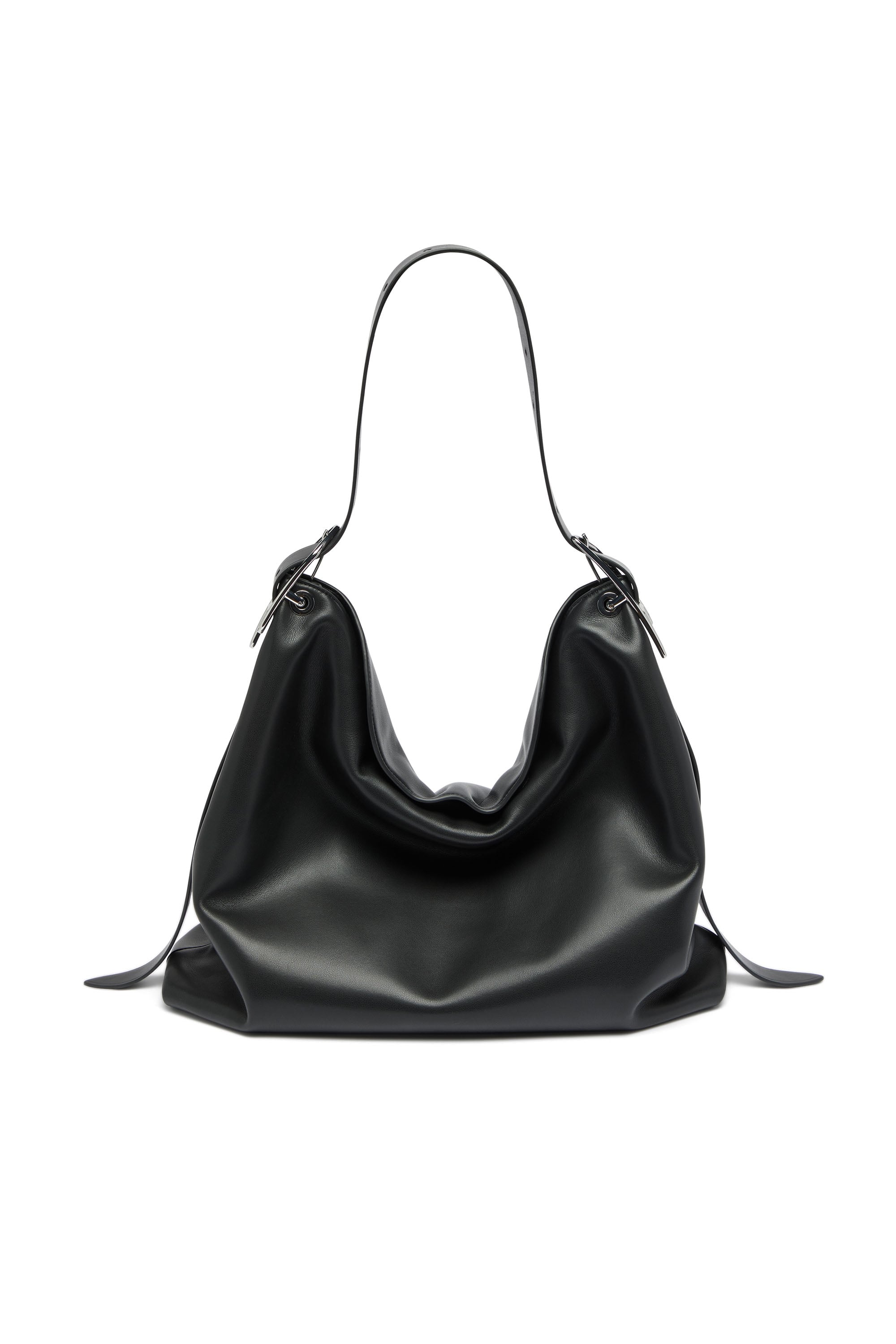 Diesel - D-LINE HOBO L, Woman's D-Line-Leather hobo bag in Black - 2