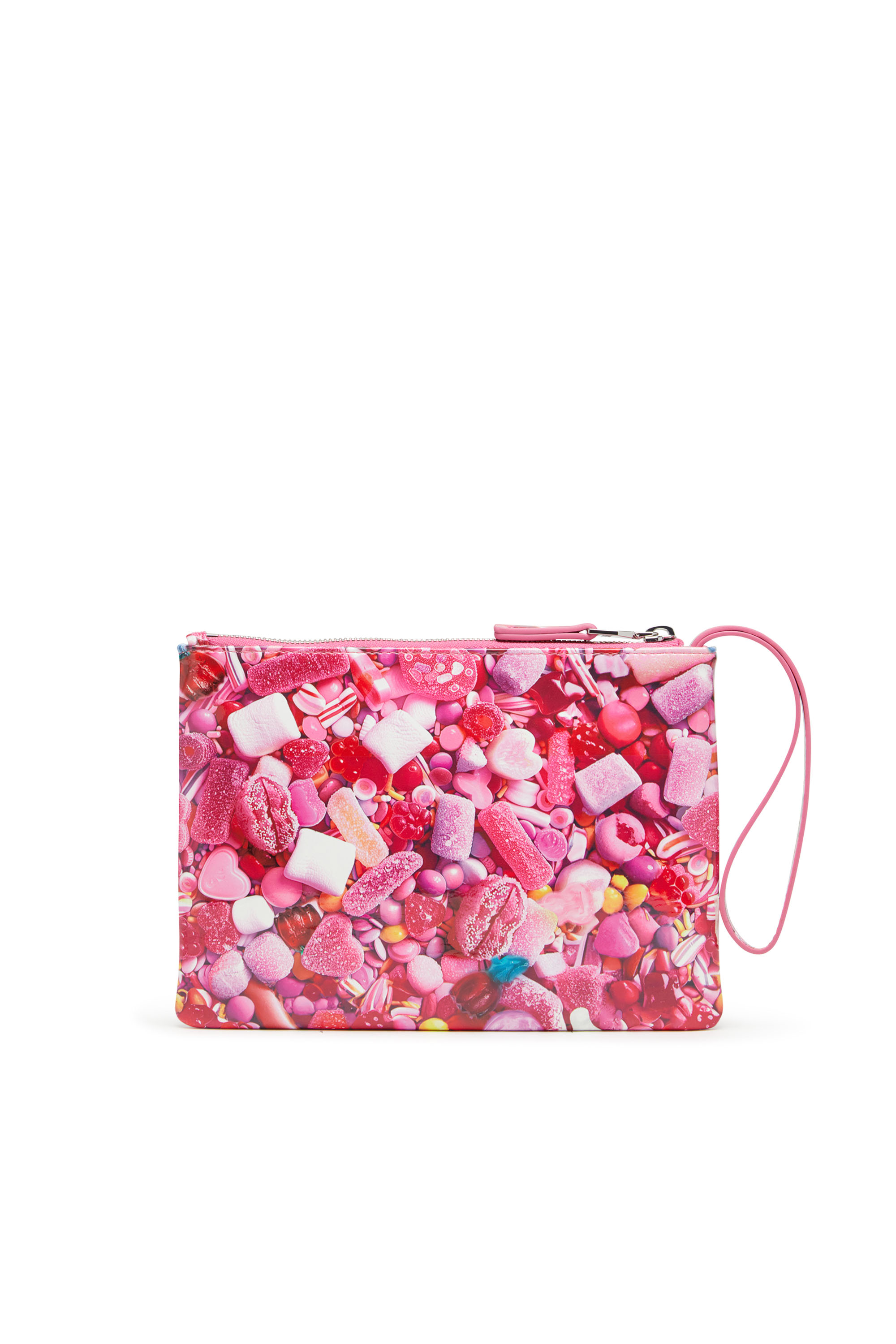 Diesel - PLAY POUCH II, Woman's Pouch in printed glossy PU in Pink - 2