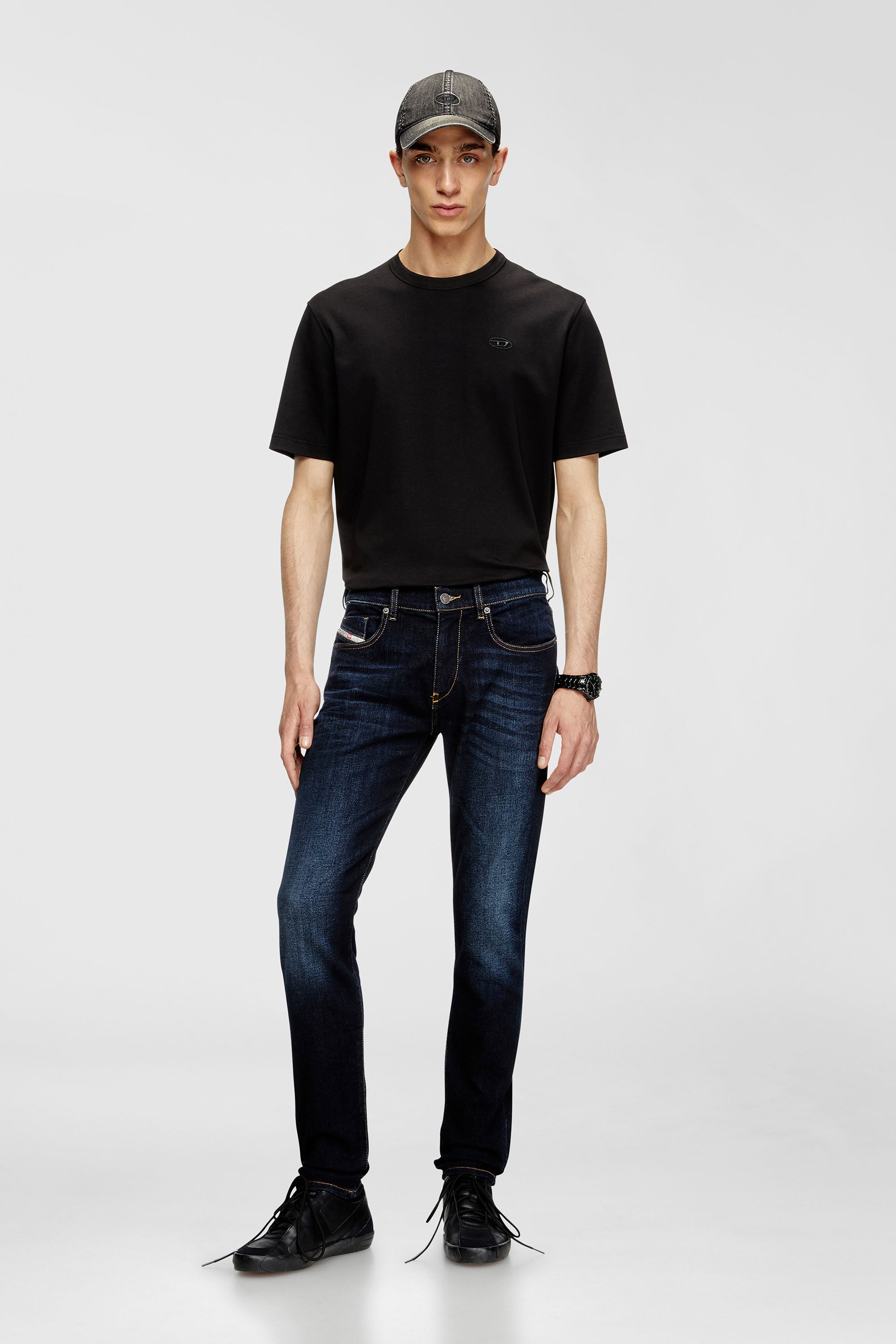 Diesel - Man's Slim Jeans 2019 D-Strukt 009ZS, Dark Blue - 1