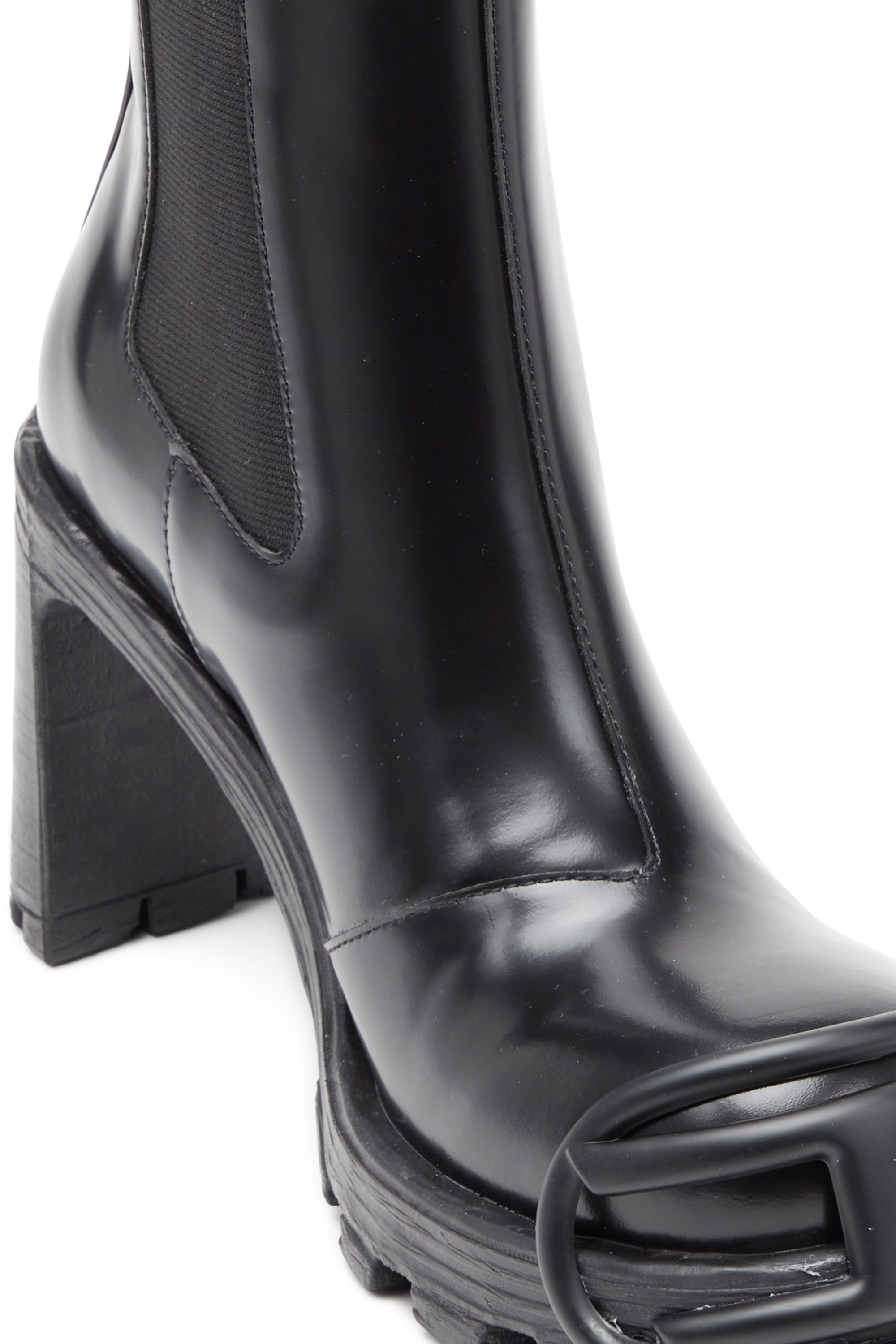D-HAMMER CH D W, Black Diesel - D-HAMMER CH D W, Woman's D-Hammer-High-heel boots with Oval D plaque in Black - 4