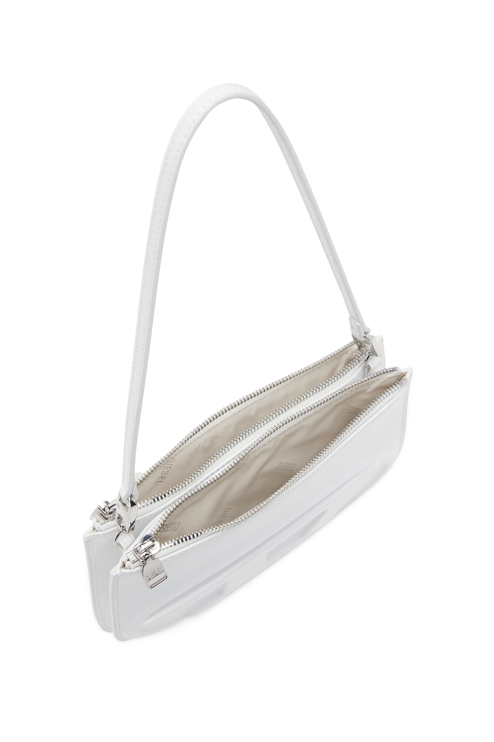 Diesel - 1DR TWIN, Woman's 1DR Twin-Double-pouch shoulder bag in printed leather in White - 3