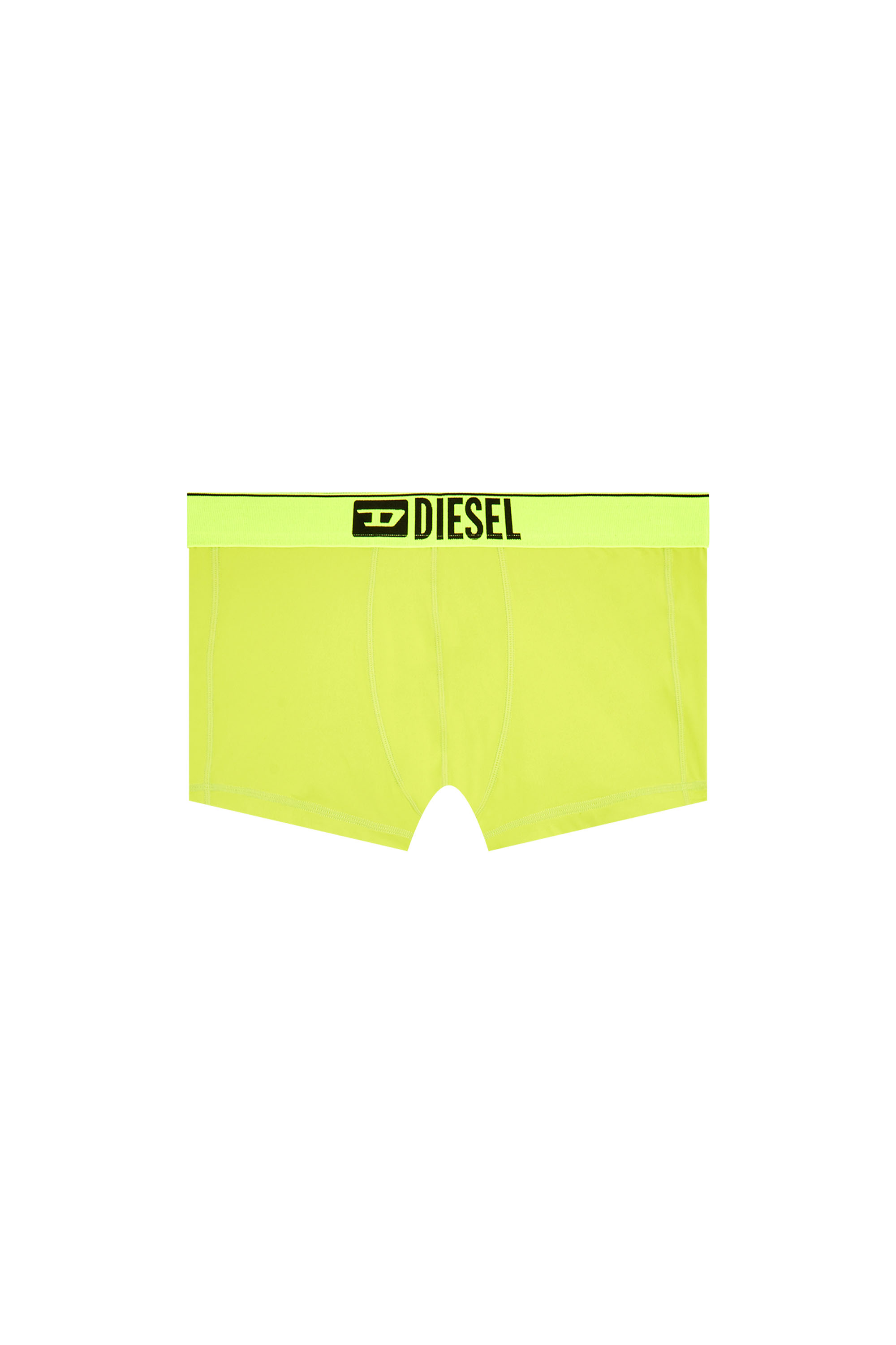 Diesel - UMBX-DAMIEN-CUT, Man's Microfibre boxer briefs with logo waist in Yellow Fluo - 4