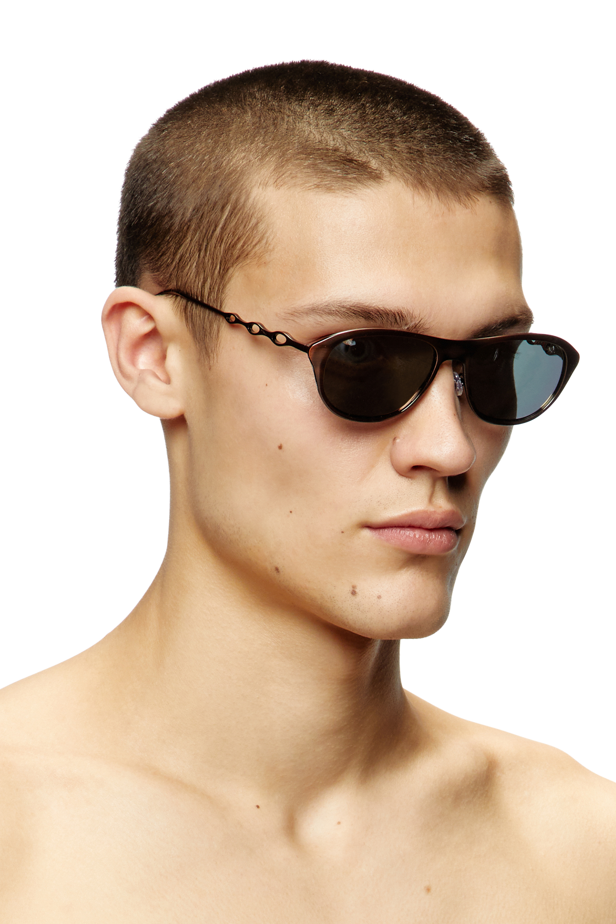 Diesel - 0DL1011, Unisex's Rectangle sunglasses in Gold - 4