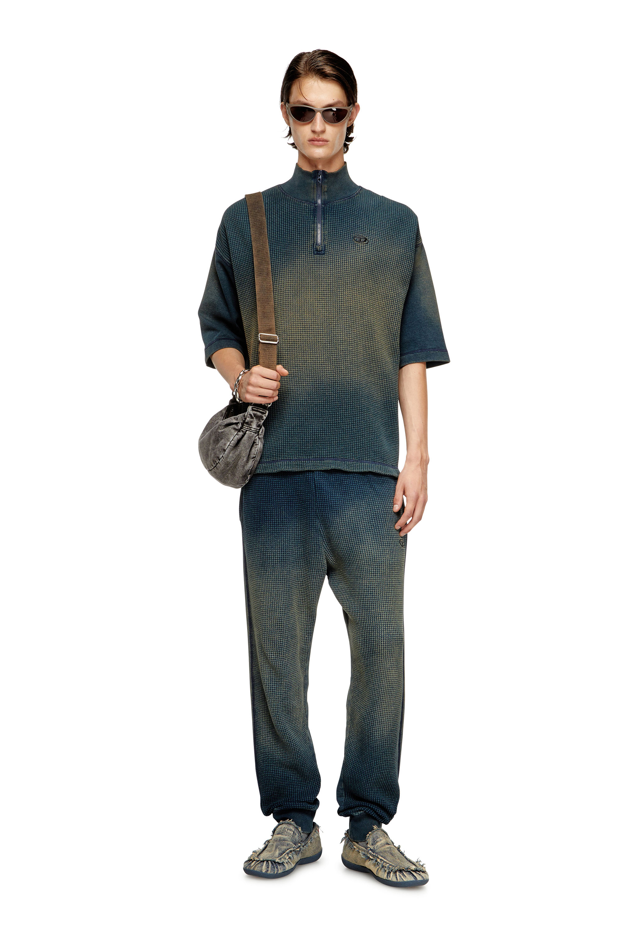 Diesel - P-WAFY, Man's Waffle track pants in Dark Blue - 2