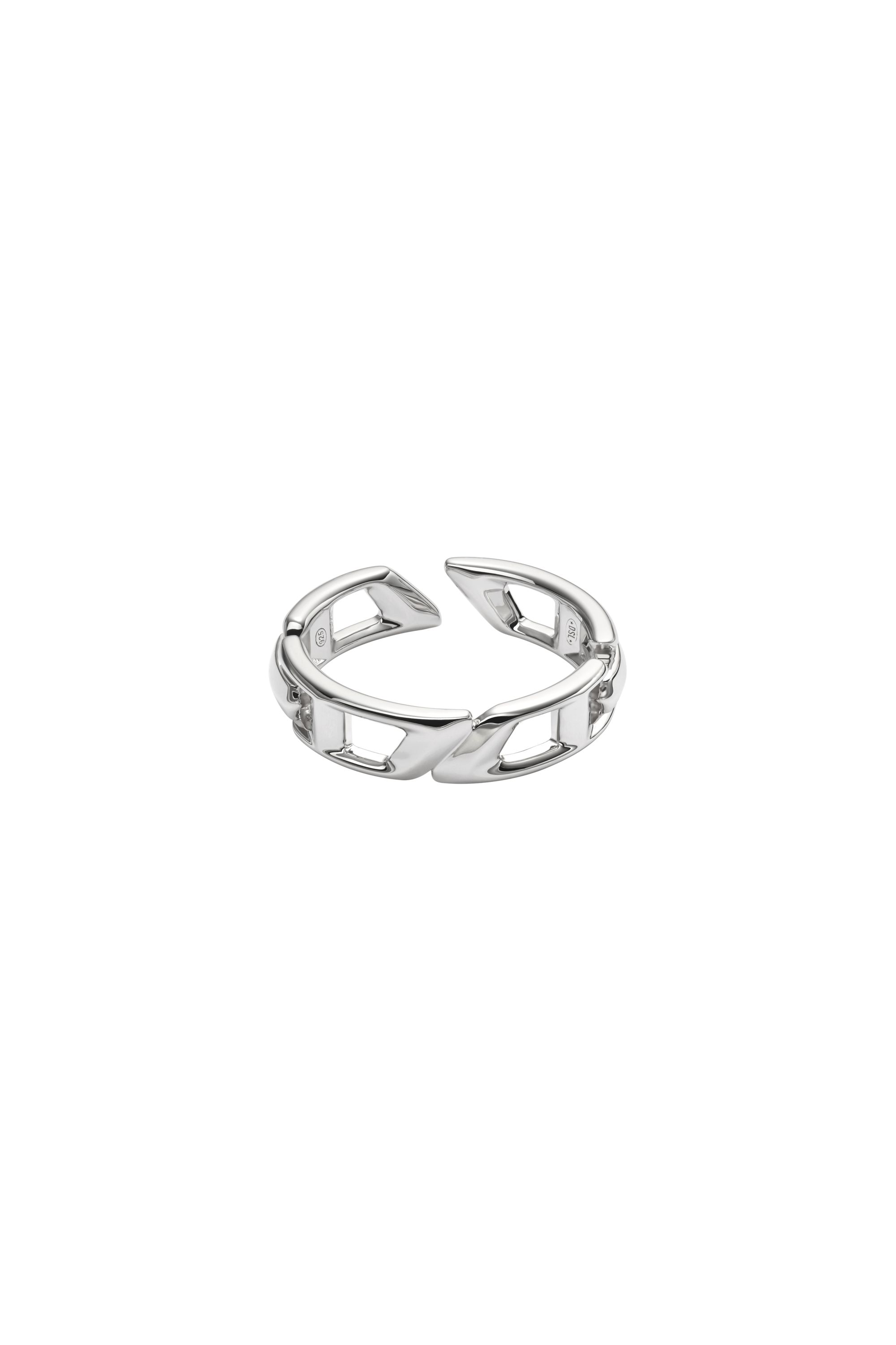Diesel - DL1349040 STERLING SILVER JEWEL, Unisex's D Logo Sterling Silver Band Ring in Silver - 2