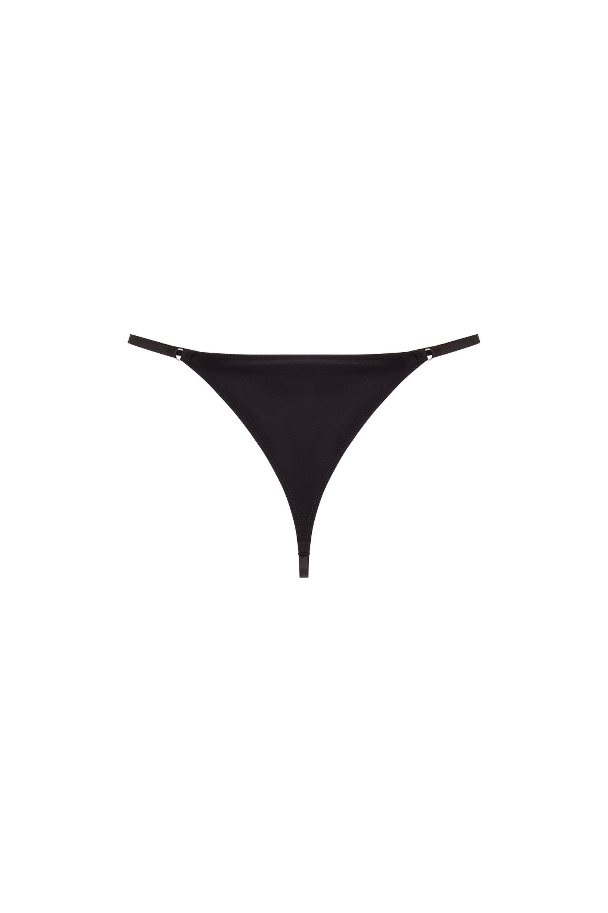 Diesel - UFST-OVAL-D-STRING, Woman's Microfibre thong with Oval D plaque in Black - 4