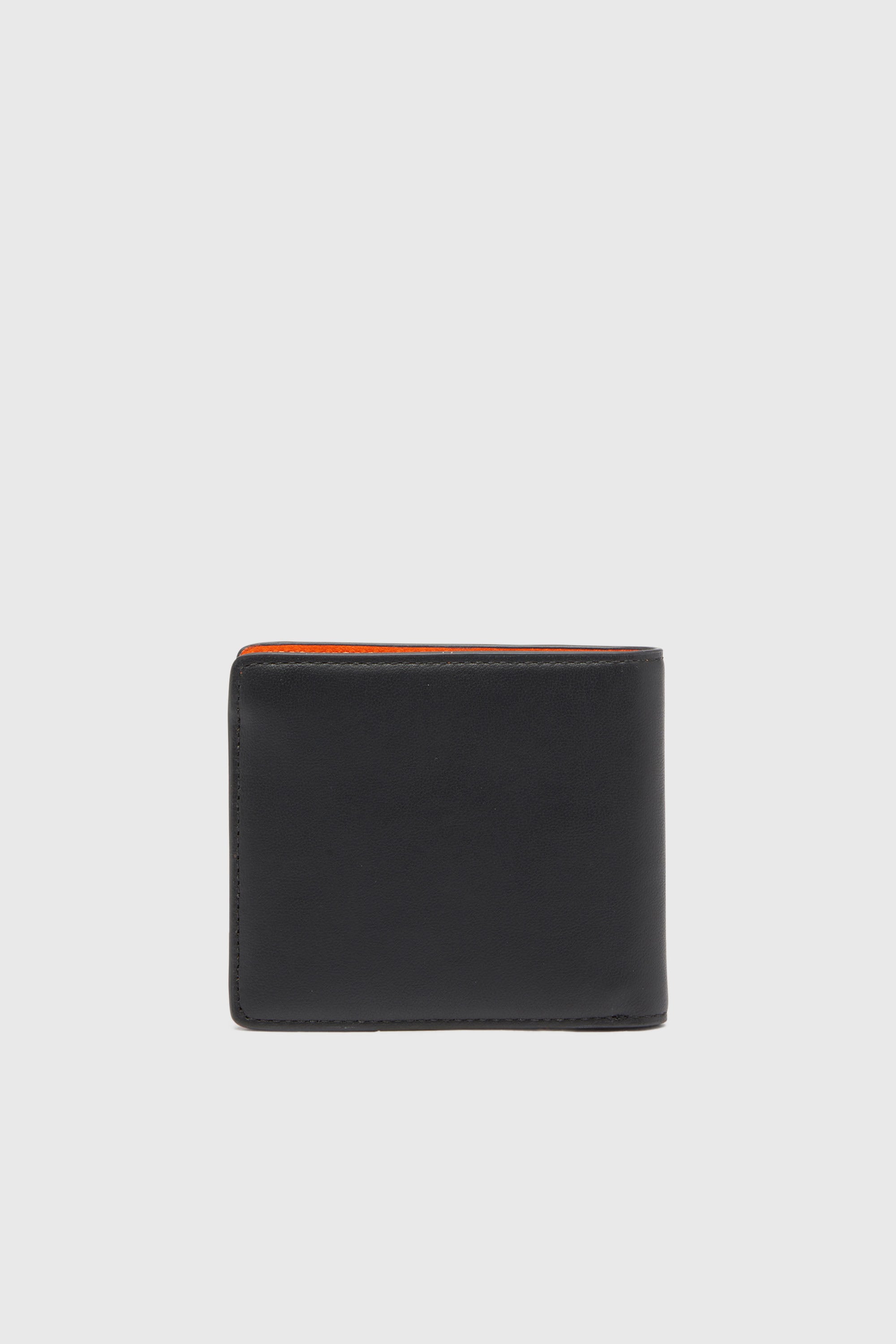 Diesel - BISCOTTO BI-FOLD COIN S 3D, Man's Bi-fold wallet in two-tone leather in Black/Orange - 2