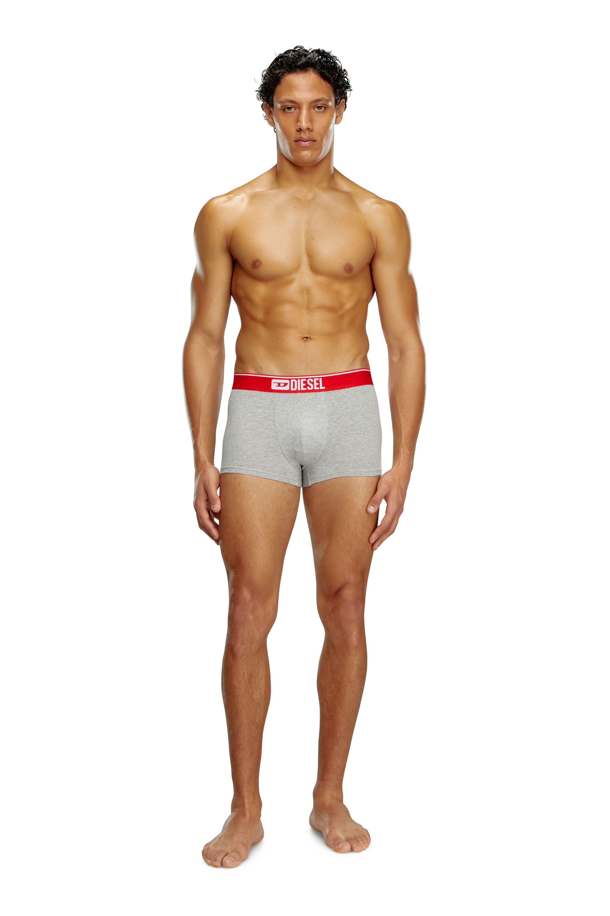 Diesel - UMBX-DAMIENTHREEPACK, Man's Three-pack of plain boxer briefs in Red/Grey - 4