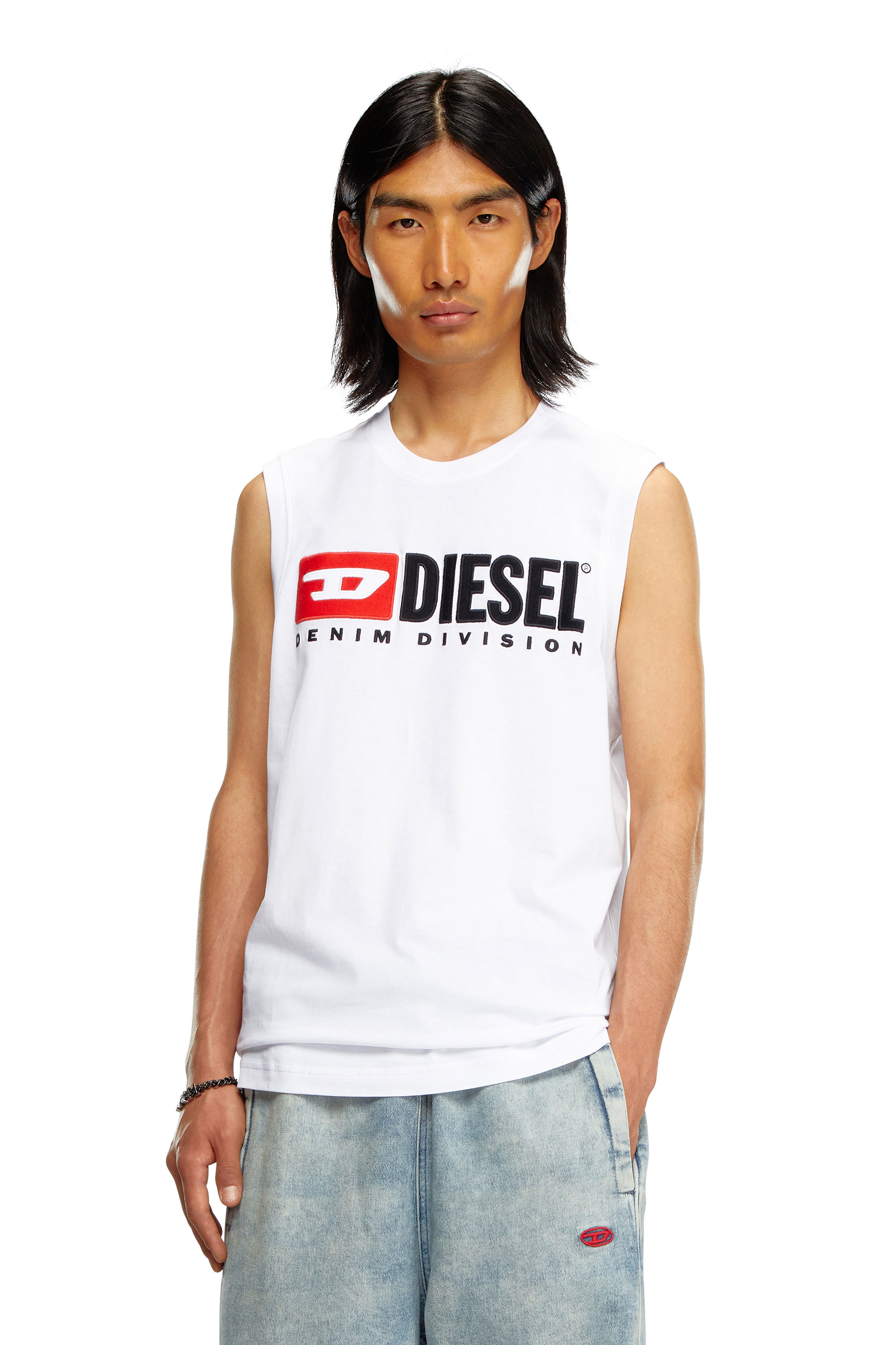 Diesel - T-ISCO-DIV, Man's Tank top with chest logo print in White - 1