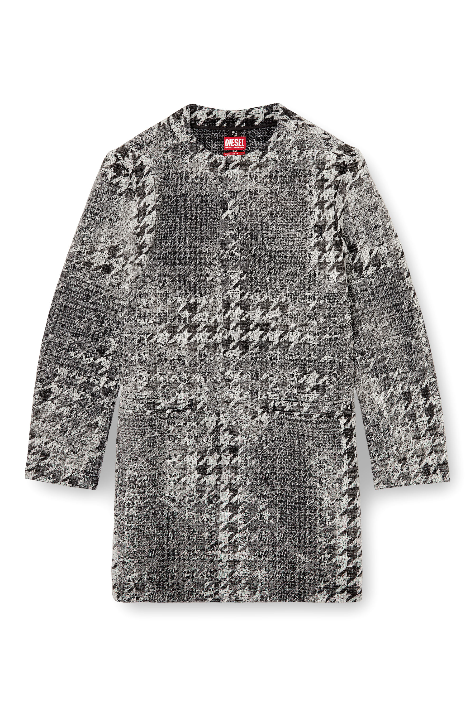 Diesel - D-LOT-FSH, Unisex's Coat in Prince of Wales jacquard denim in Black/White - 2