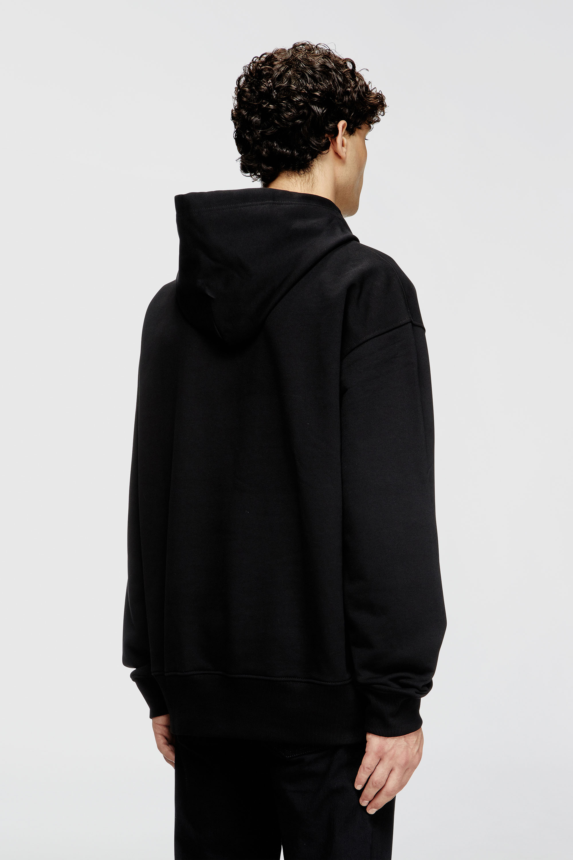 Diesel - S-MACS-HOOD-OD, Man's Oversized hoodie with metallic logo in Black - 4