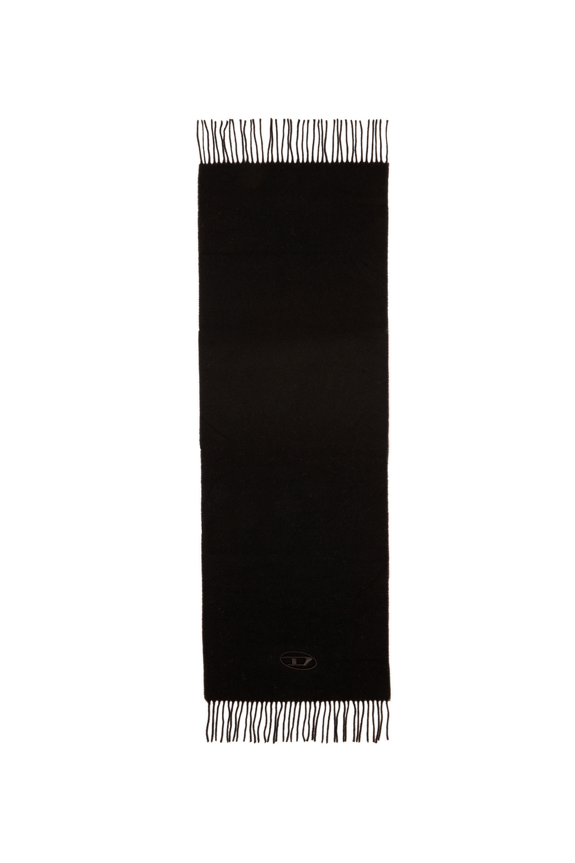 Diesel - S-IMON-D-LONG, Man's Wool-blend scarf with fringed edges in Black - 2