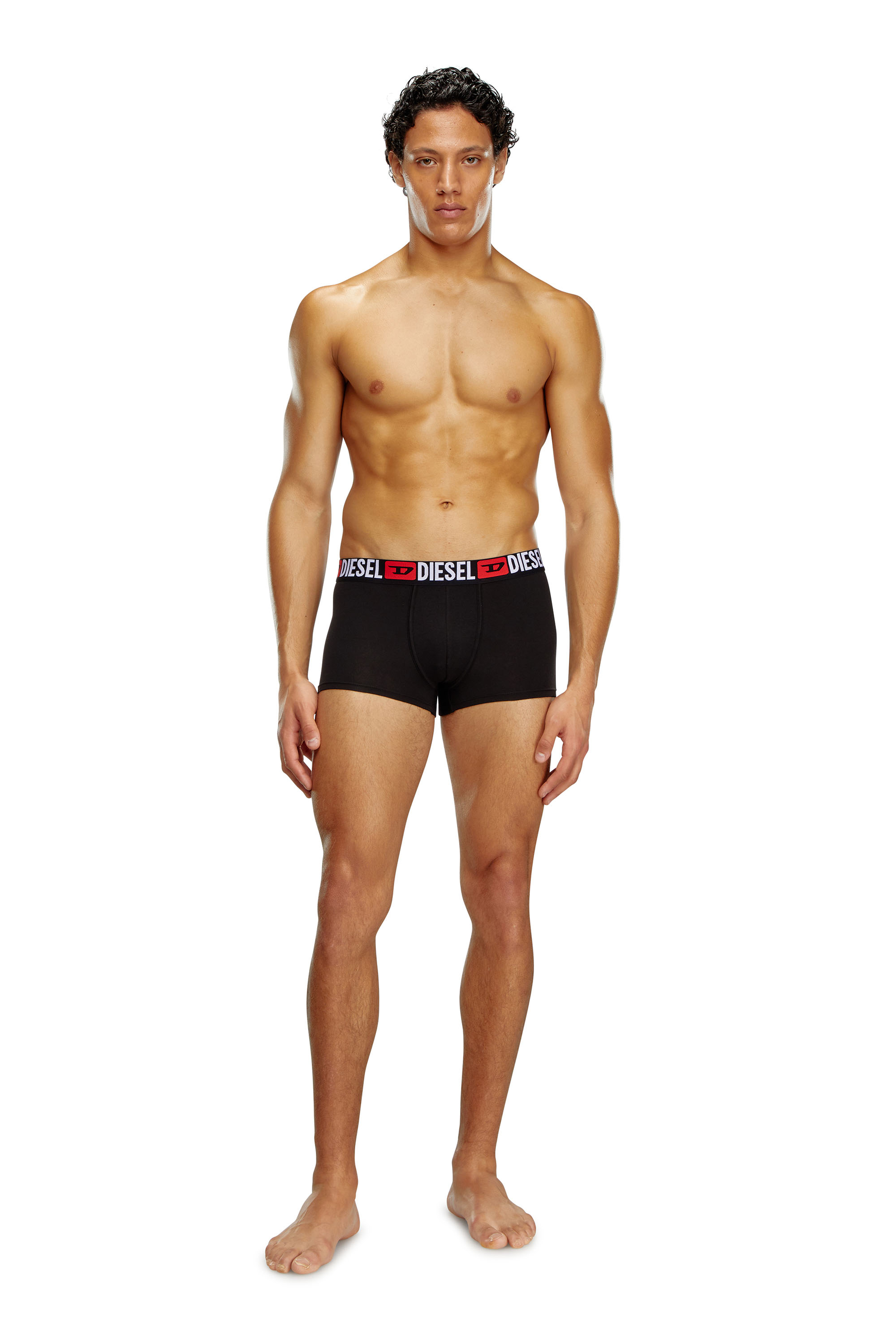 Diesel - UMBX-DAMIENTHREEPACK, Man's Three-pack of all-over logo waist boxers in Black - 4